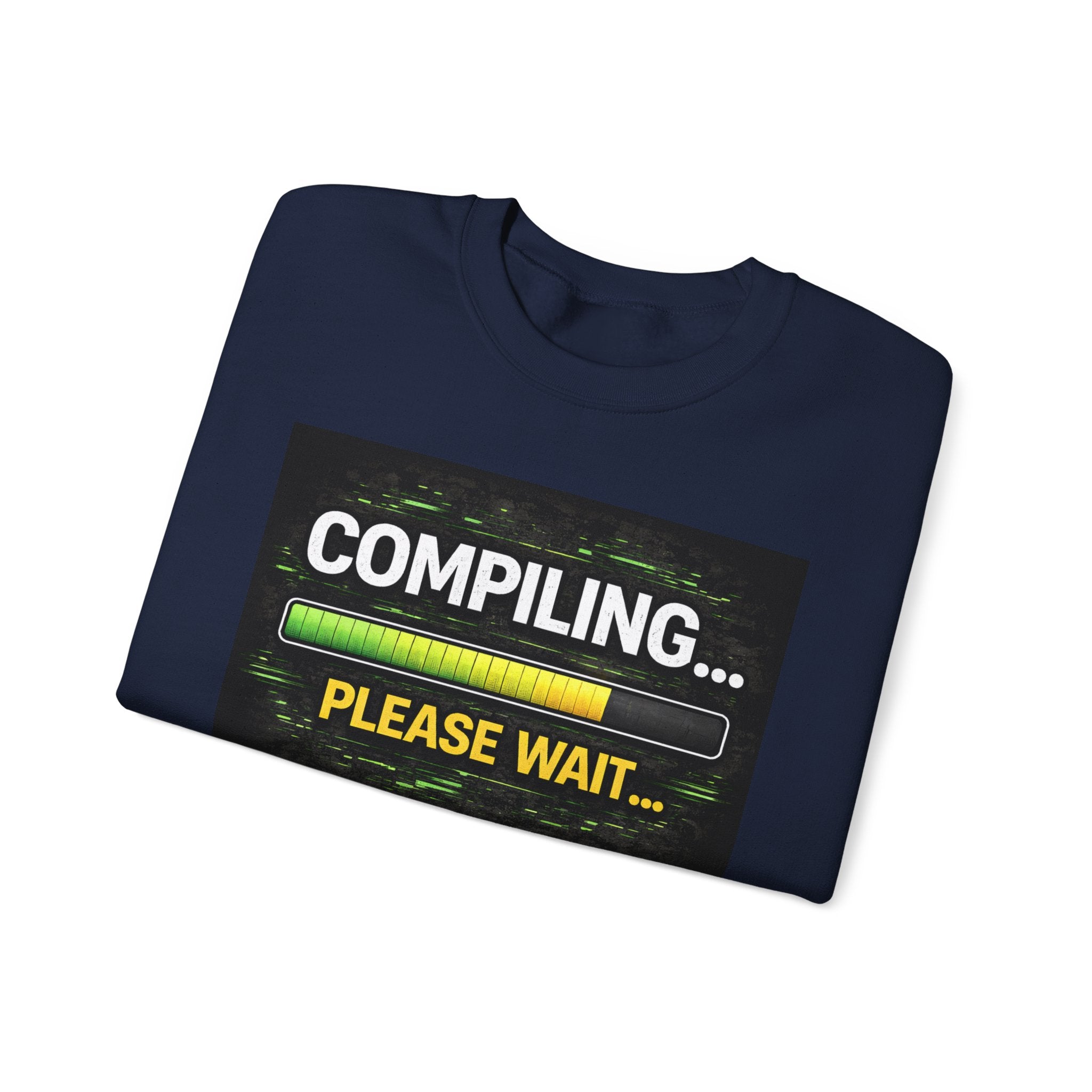 "Compiling... Please Wait" Tech Humor Crewneck Sweatshirt