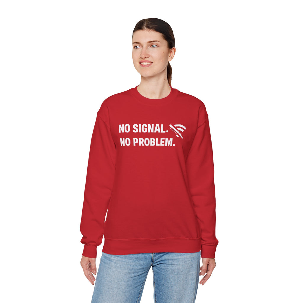 "No Signal, No Problem" Unisex Heavy Blend™ Tech Humor Crewneck Sweatshirt