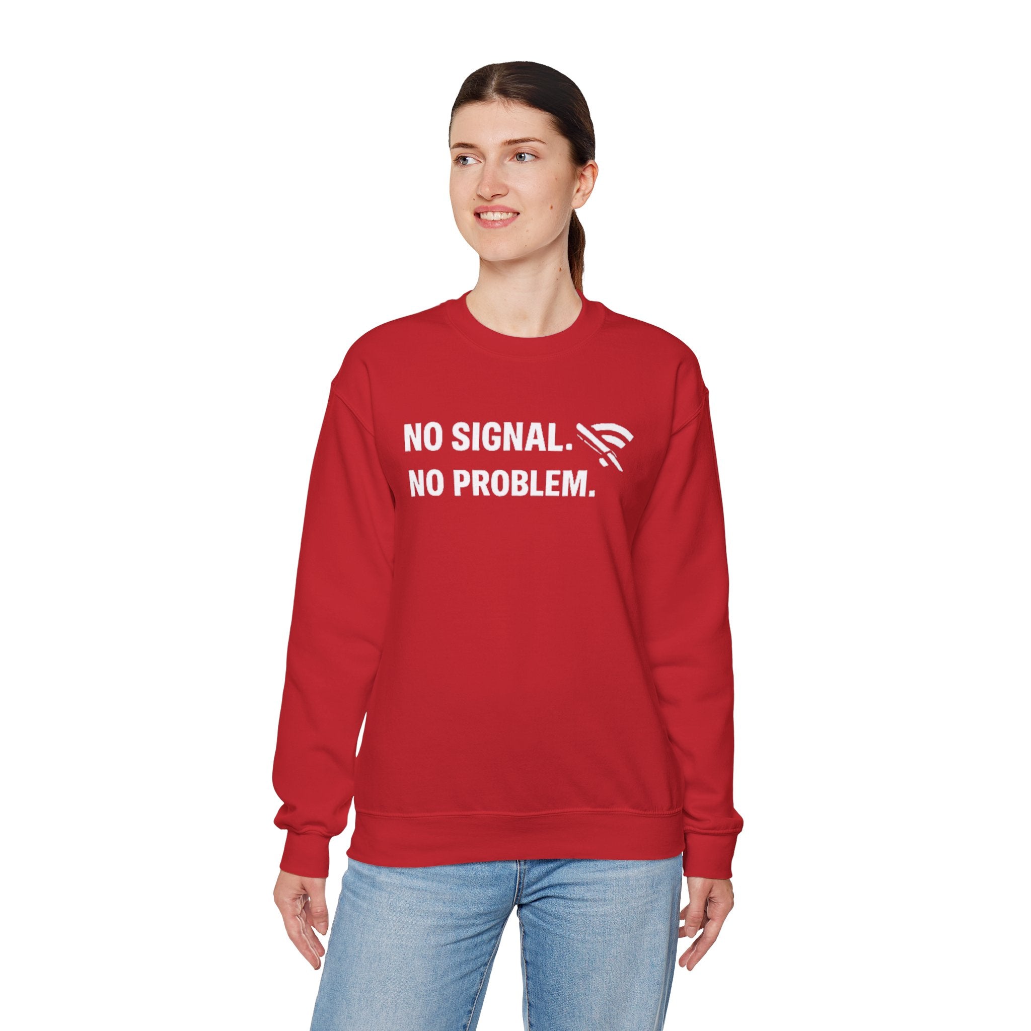 "No Signal, No Problem" Unisex Heavy Blend™ Tech Humor Crewneck Sweatshirt
