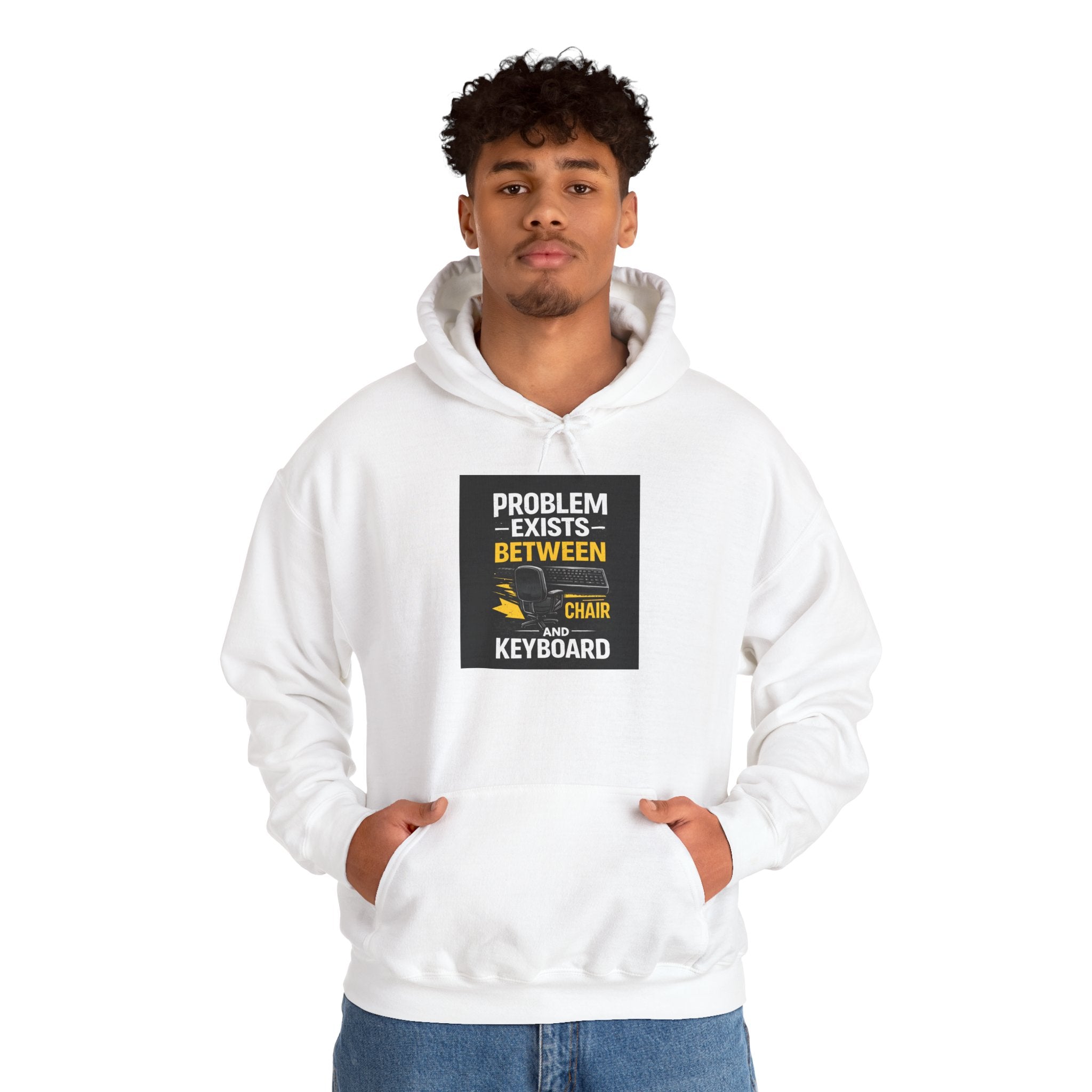 "Problem Exists Between Chair and Keyboard" Funny Programmer Tech Hoodie