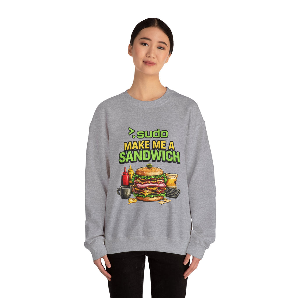 Sweatshirt — ">sudo Make Me a Sandwich" Funny Linux Programmer Crewneck
