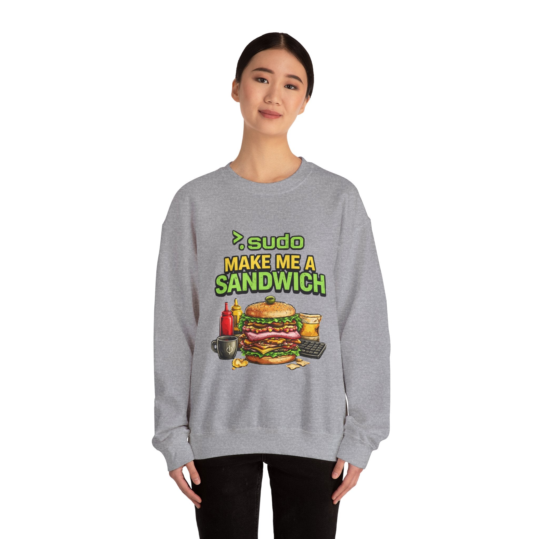 Sweatshirt — ">sudo Make Me a Sandwich" Funny Linux Programmer Crewneck
