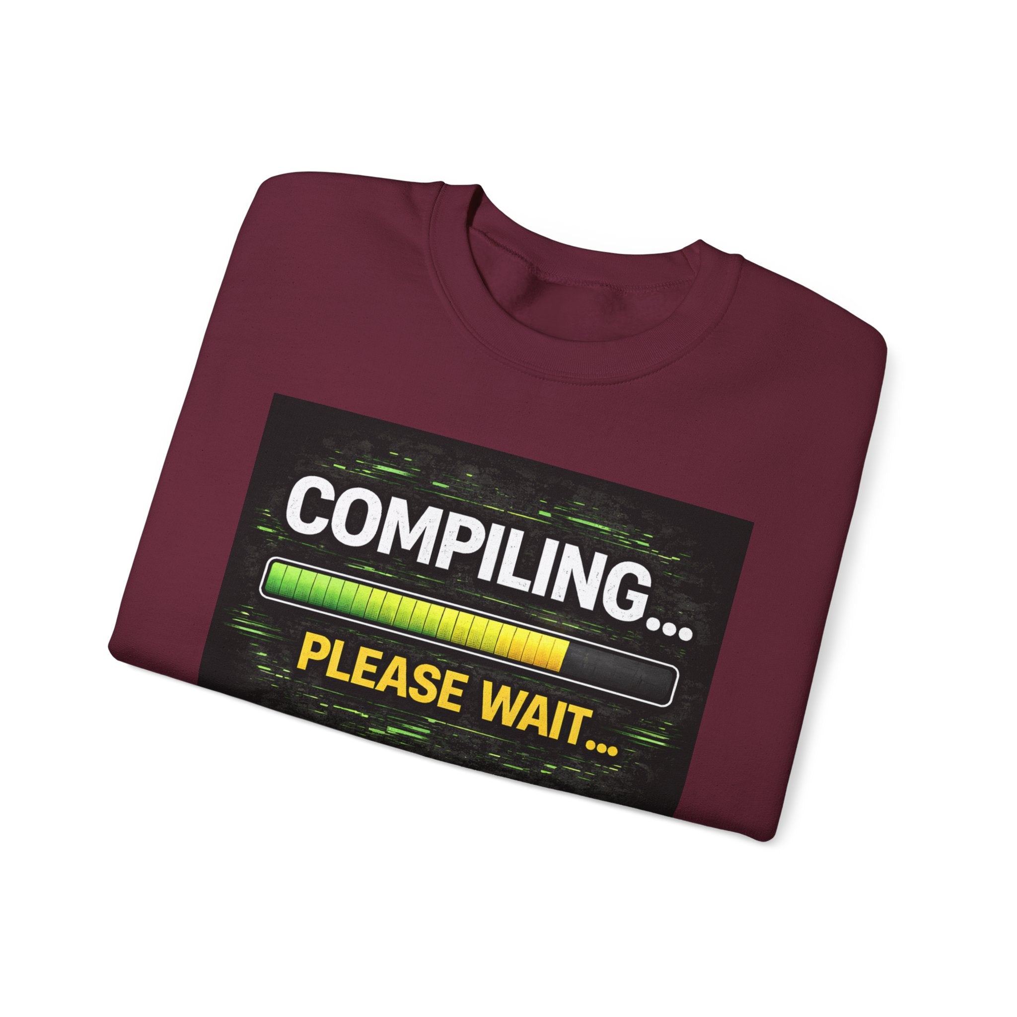 "Compiling... Please Wait" Tech Humor Crewneck Sweatshirt