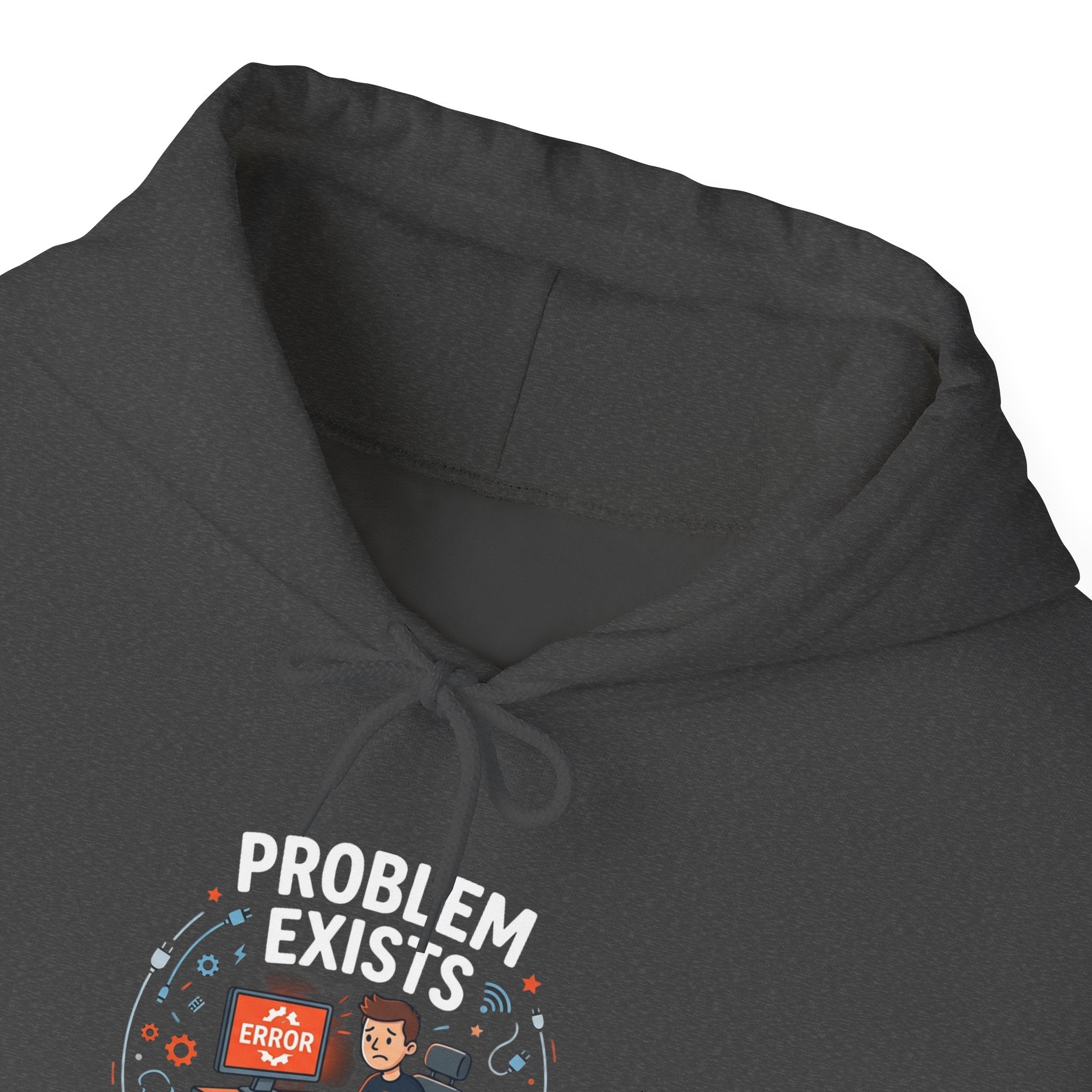 "Problem Exists Between the Chair & Keyboard" Tech Humor Graphic Hoodie