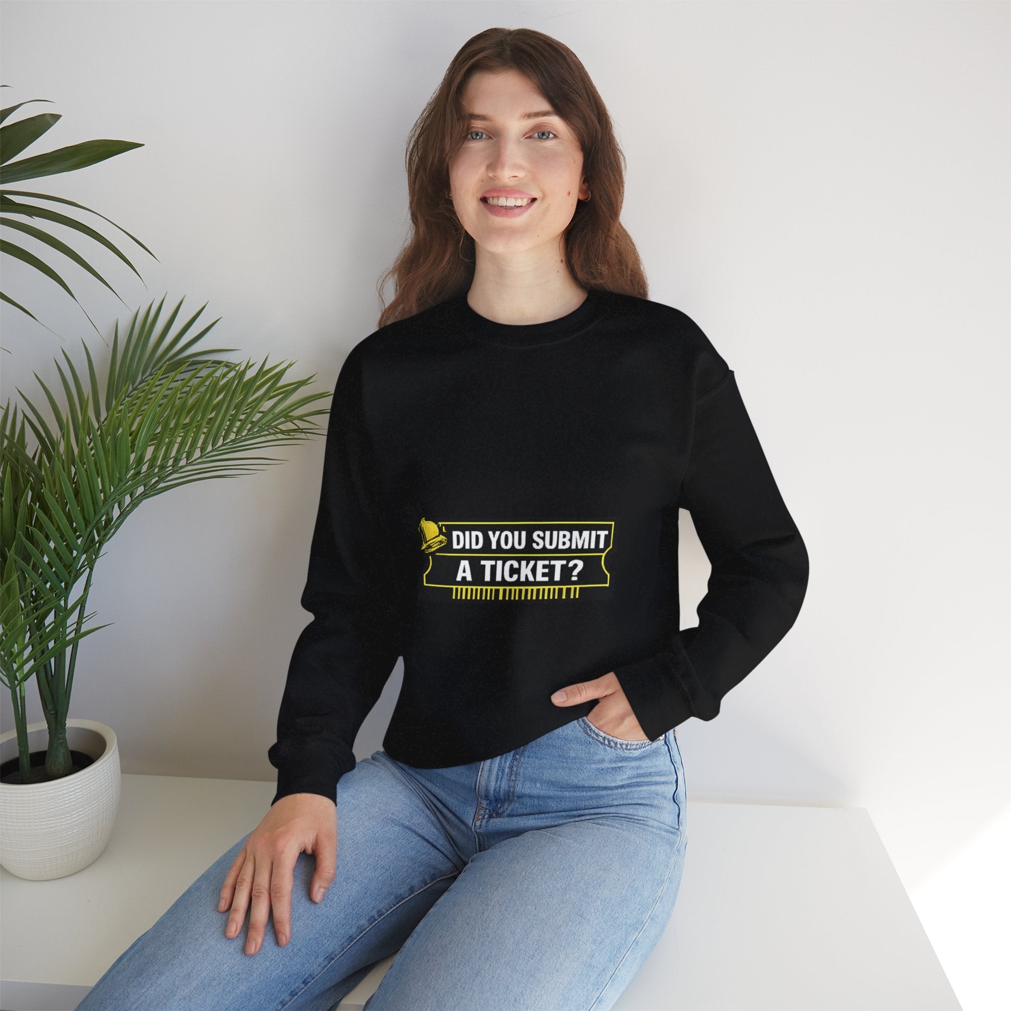 "Did You Submit a Ticket?" IT Support Humor Crewneck Sweatshirt
