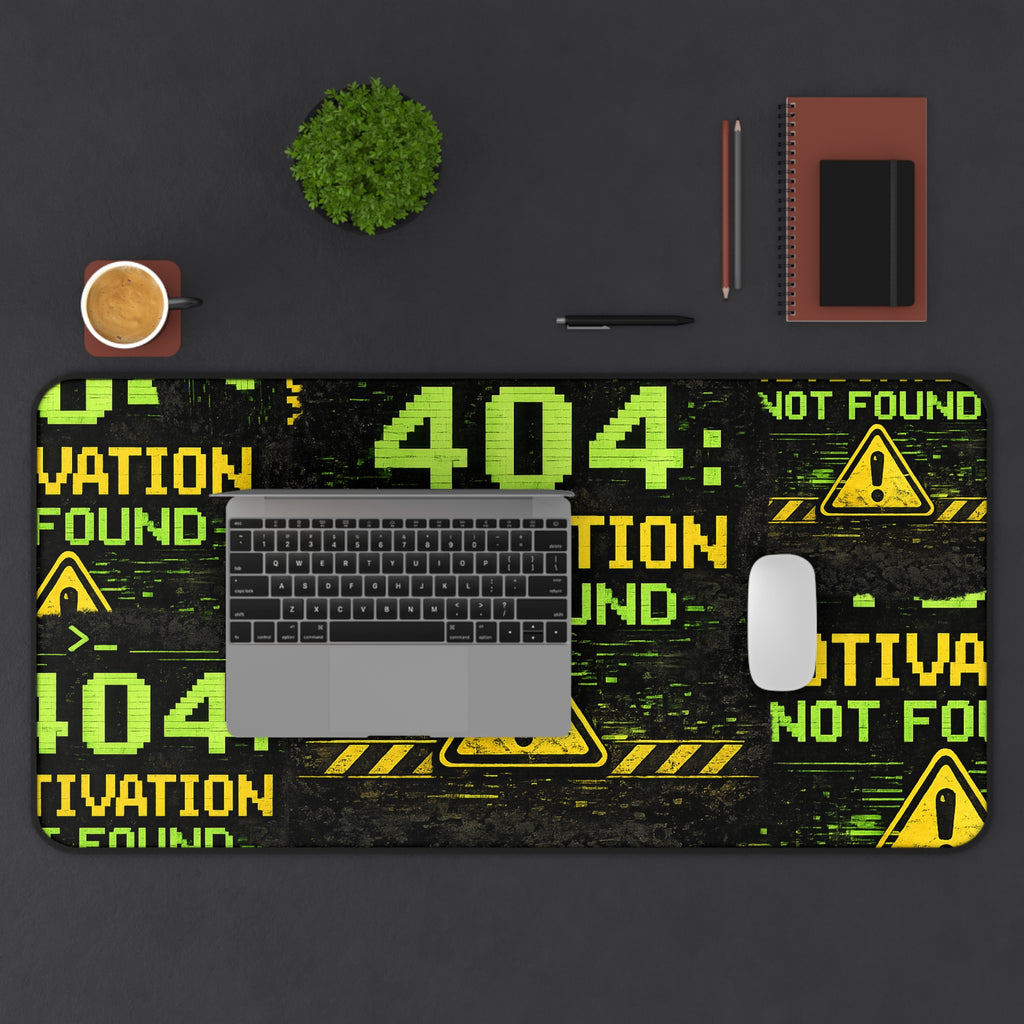 "404 Motivation Not Found" Funny IT Mouse Pad Gamer/Programmer Tech Humor Desk Mat