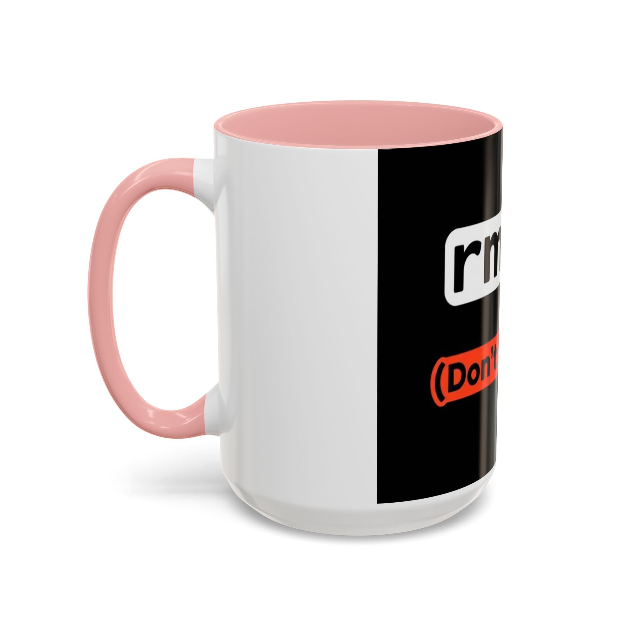 "rm -rf / (Don't Try This)" Funny IT Tech Humor Black Accent Ceramic Coffee Mug
