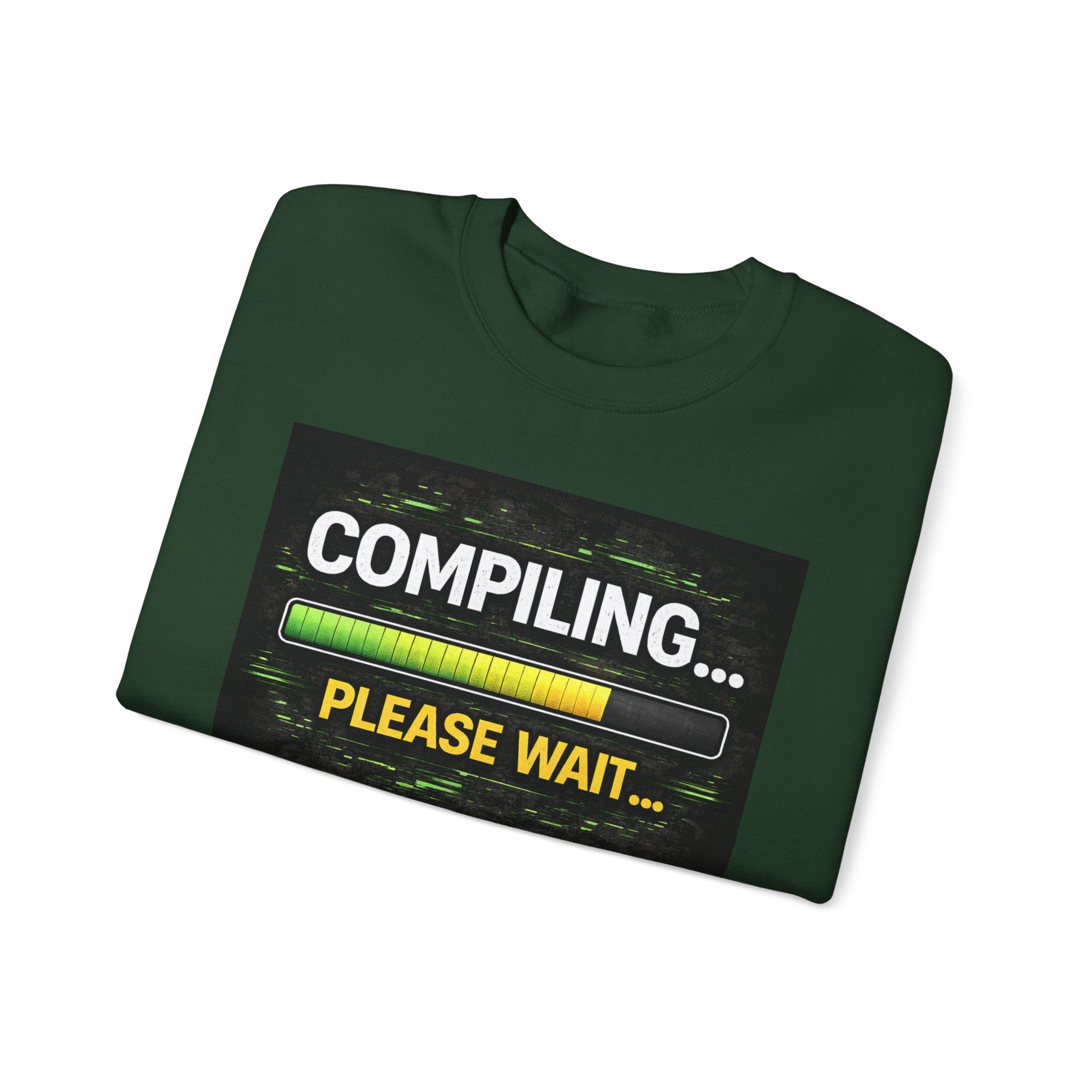 "Compiling... Please Wait" Tech Humor Crewneck Sweatshirt