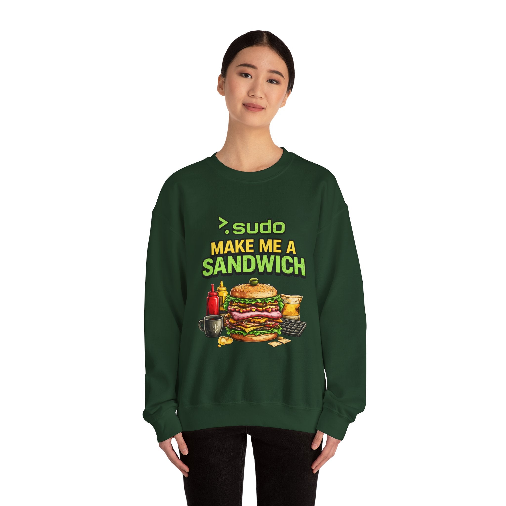 Sweatshirt — ">sudo Make Me a Sandwich" Funny Linux Programmer Crewneck