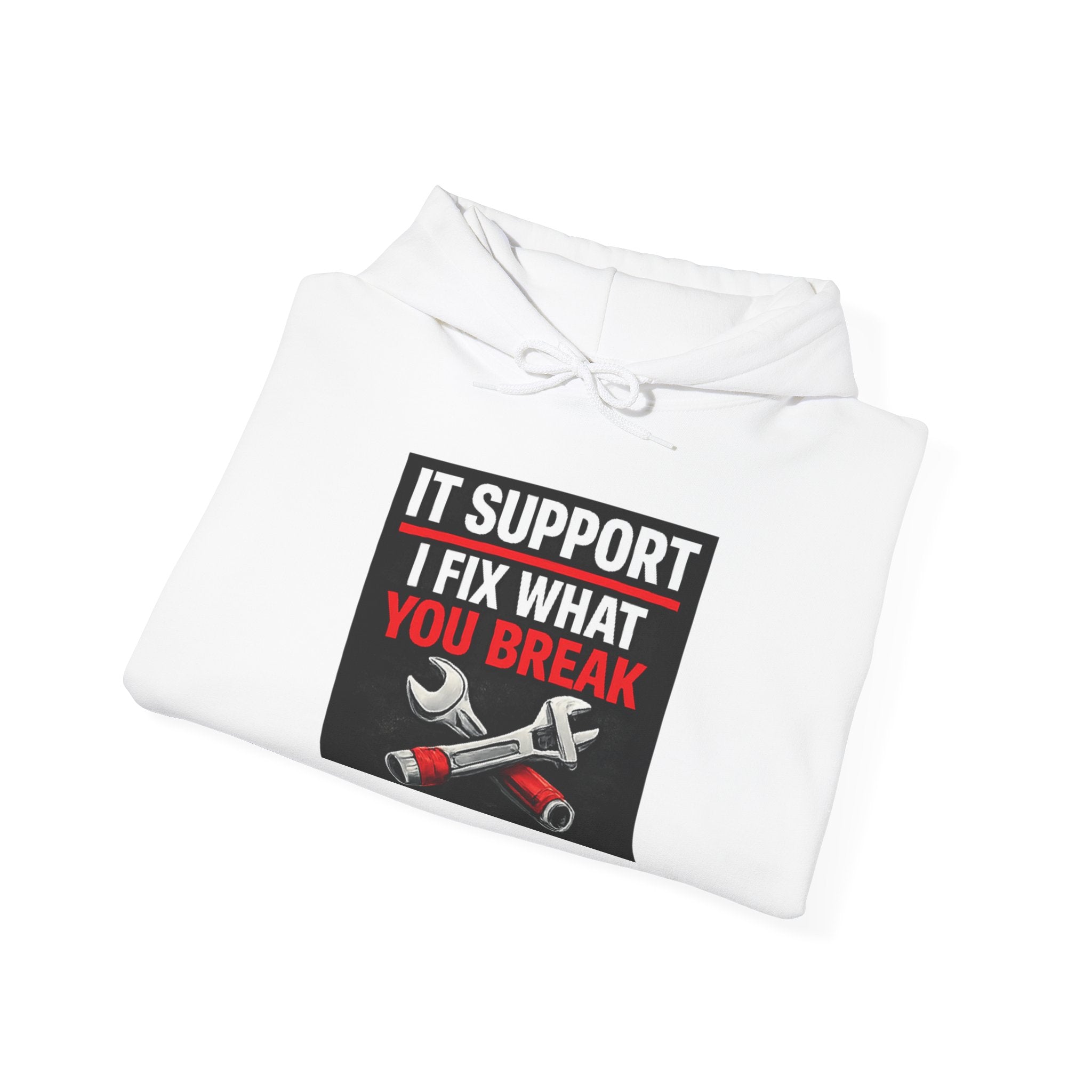 "IT Support: I Fix What You Break" Tech Humor Unisex Heavy Blend™ Hoodie
