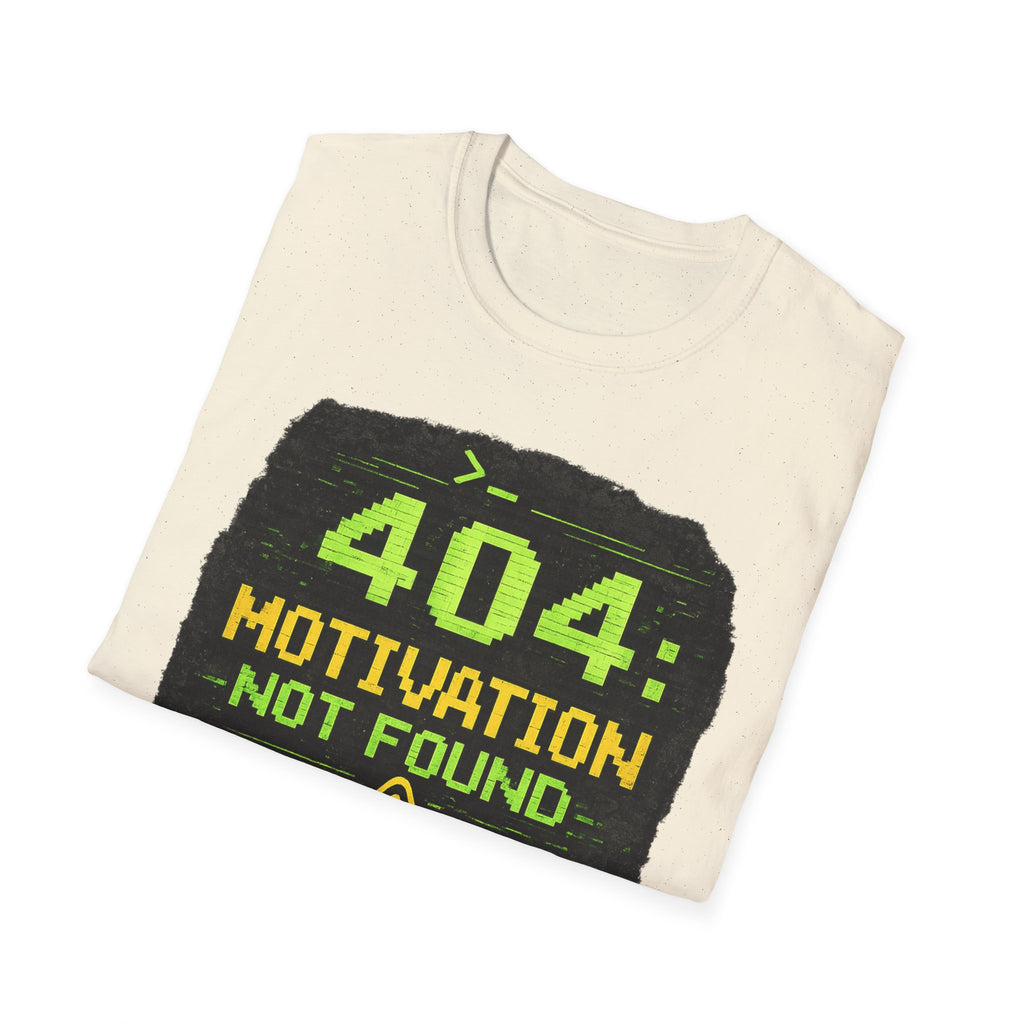 "404: Motivation Not Found" Funny IT Graphic Tee- Tech Humor T-Shirt