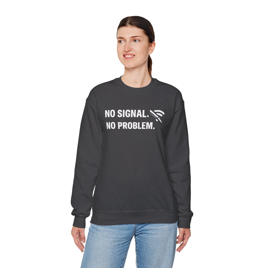 "No Signal, No Problem" Unisex Heavy Blend™ Tech Humor Crewneck Sweatshirt
