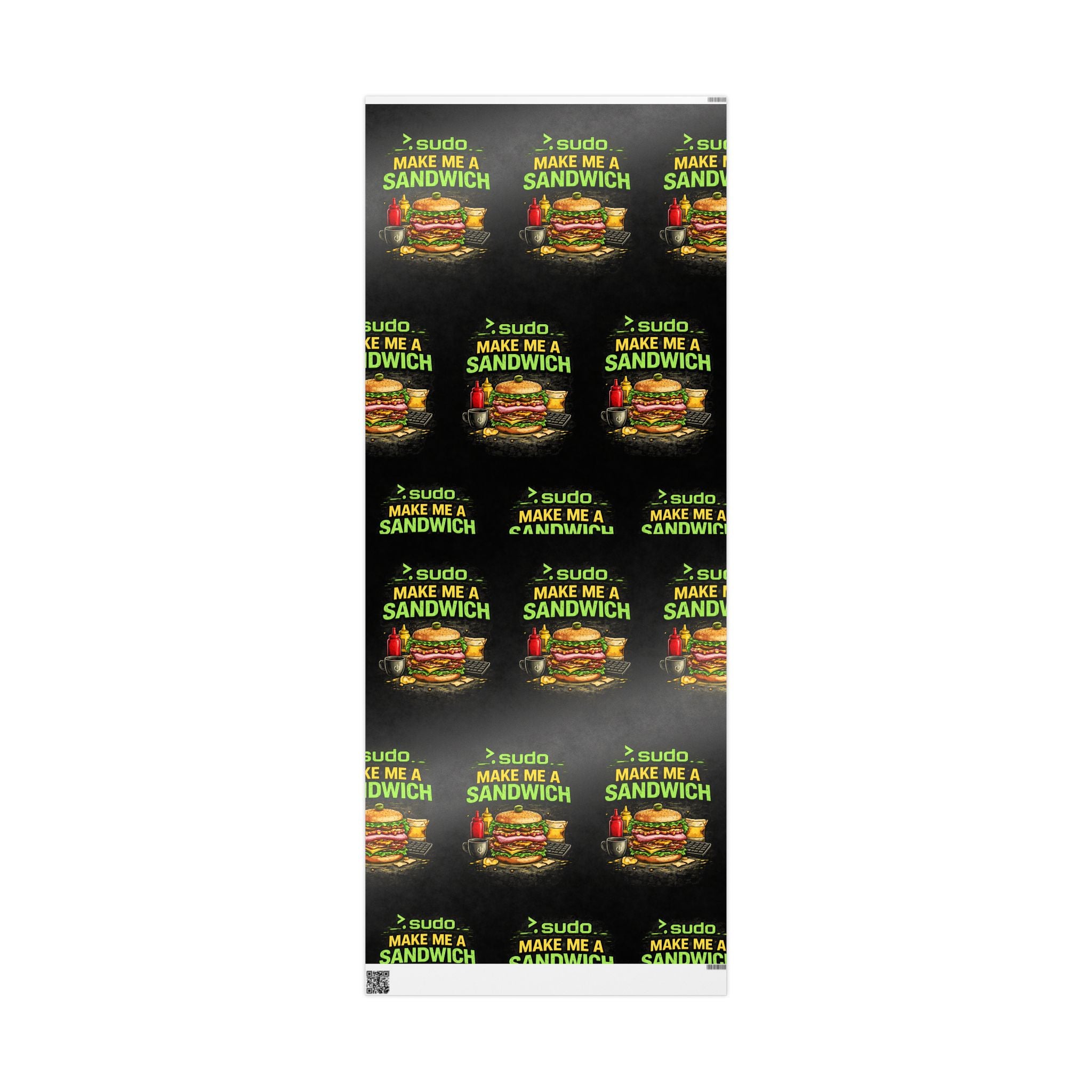 ">.Sudo Make Me ASandwich" Funny IT Wrapping Paper – Funny Tech Gift Wrap