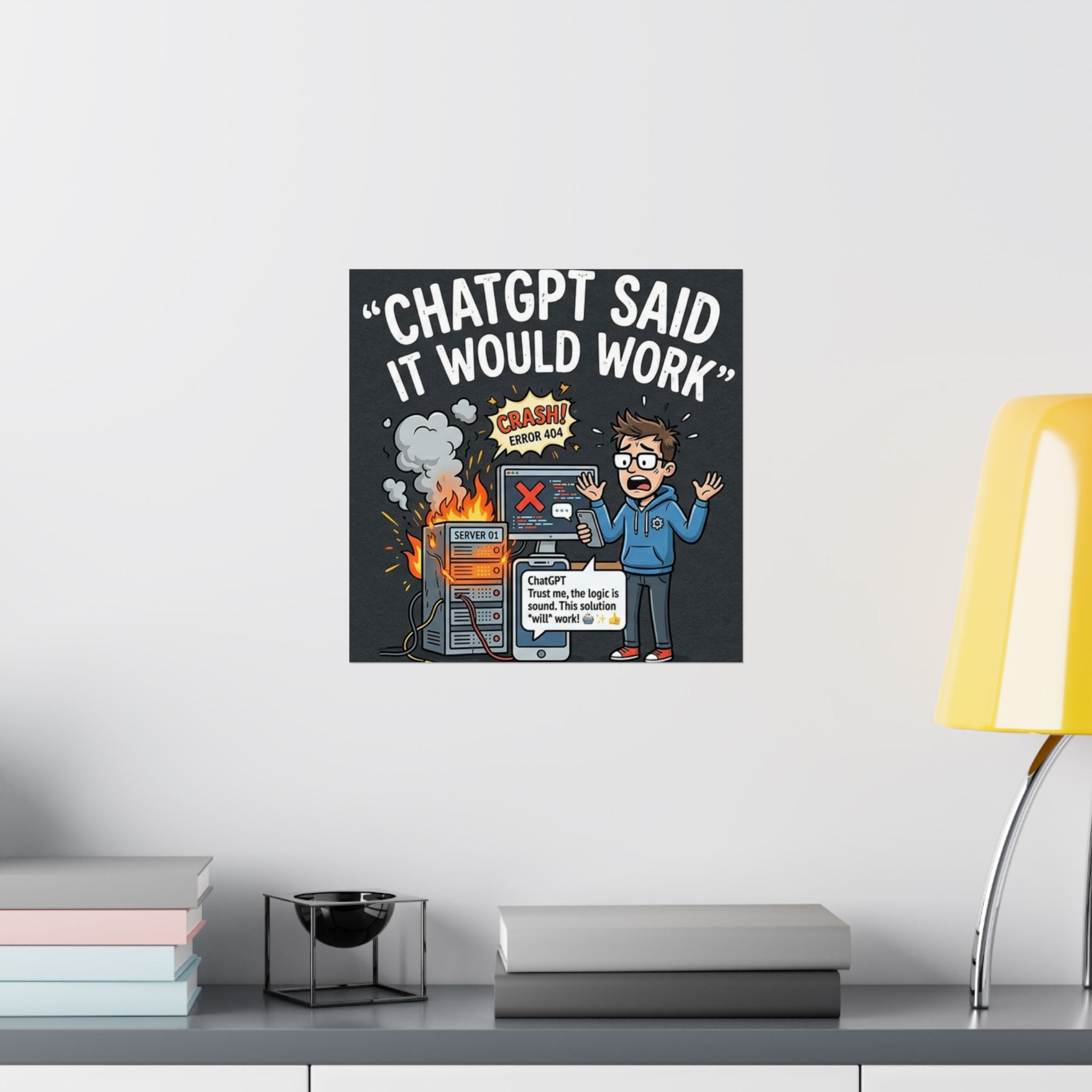 "ChatGPT Said It Would Work" Tech Humor Funny IT Matte Vertical Poster