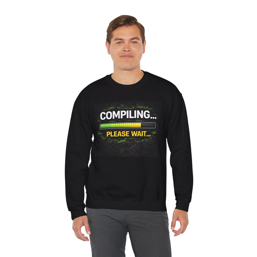"Compiling... Please Wait" Tech Humor Crewneck Sweatshirt