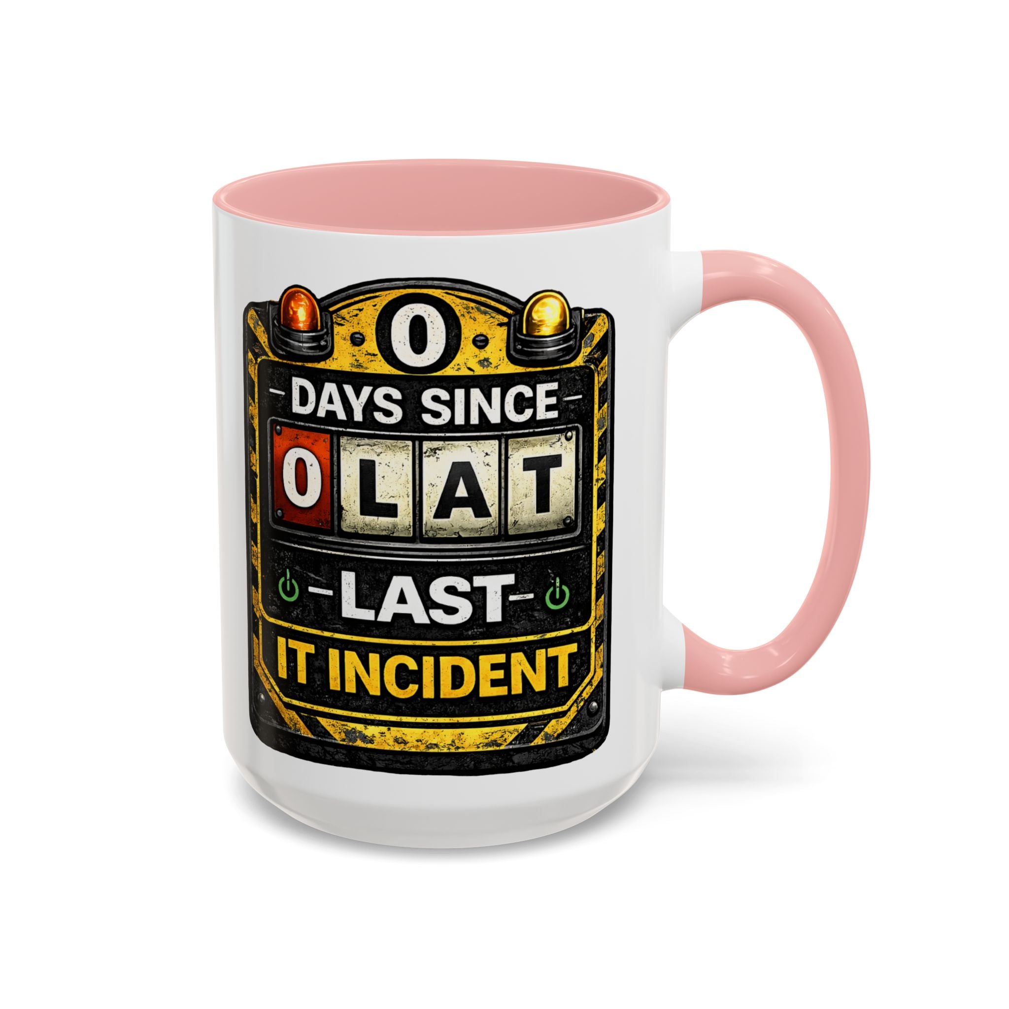 "0 Days Since Last IT Incident" IT Humor Accent Coffee Mug (11, 15oz)