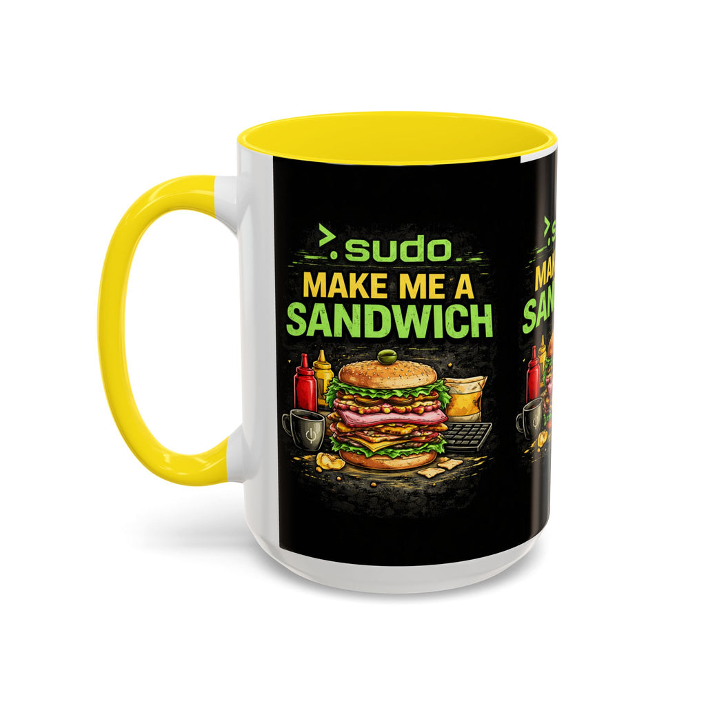 ">. Sudo Make Me a Sandwich" IT Humor Accent Coffee Mug (11, 15oz)
