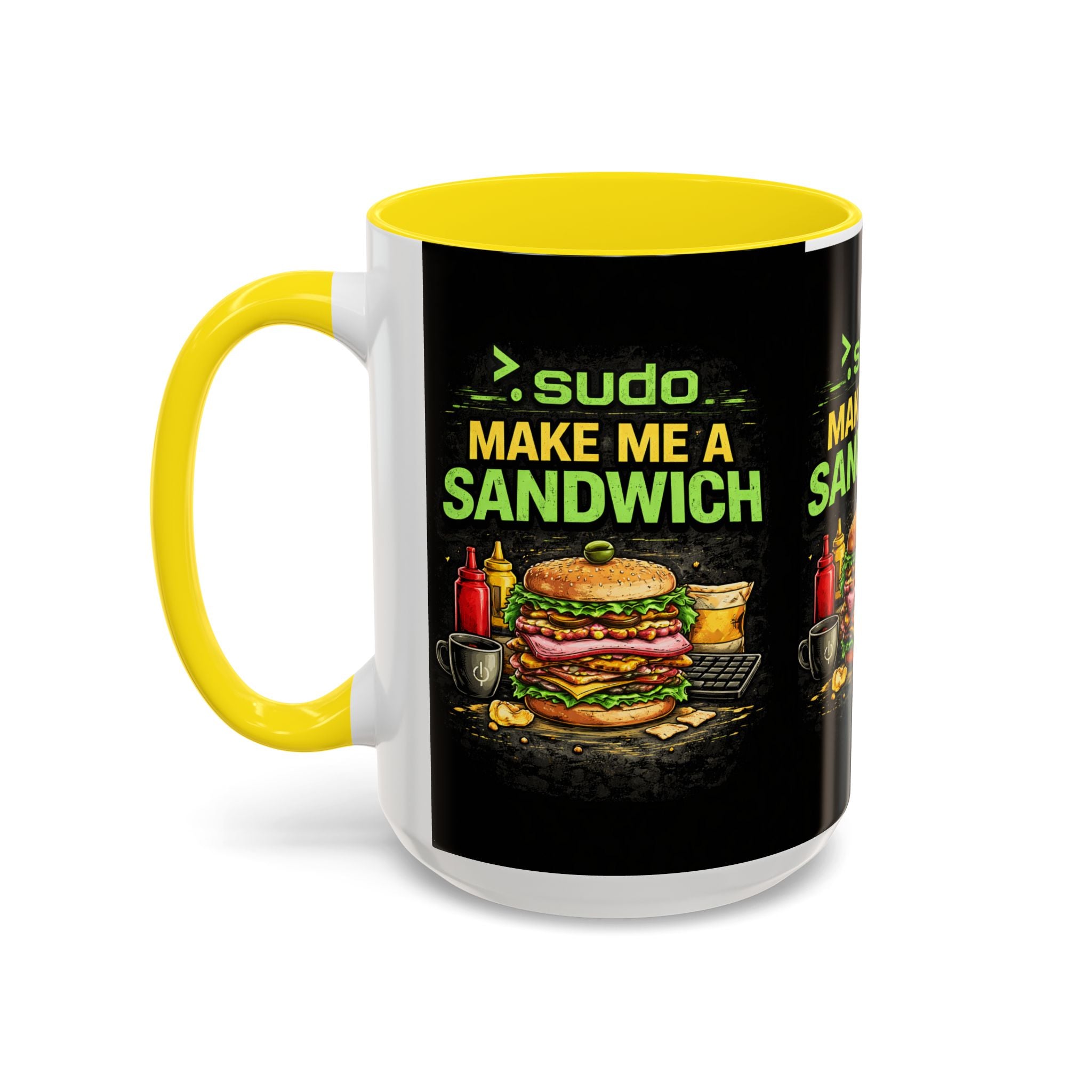 ">. Sudo Make Me a Sandwich" IT Humor Accent Coffee Mug (11, 15oz)