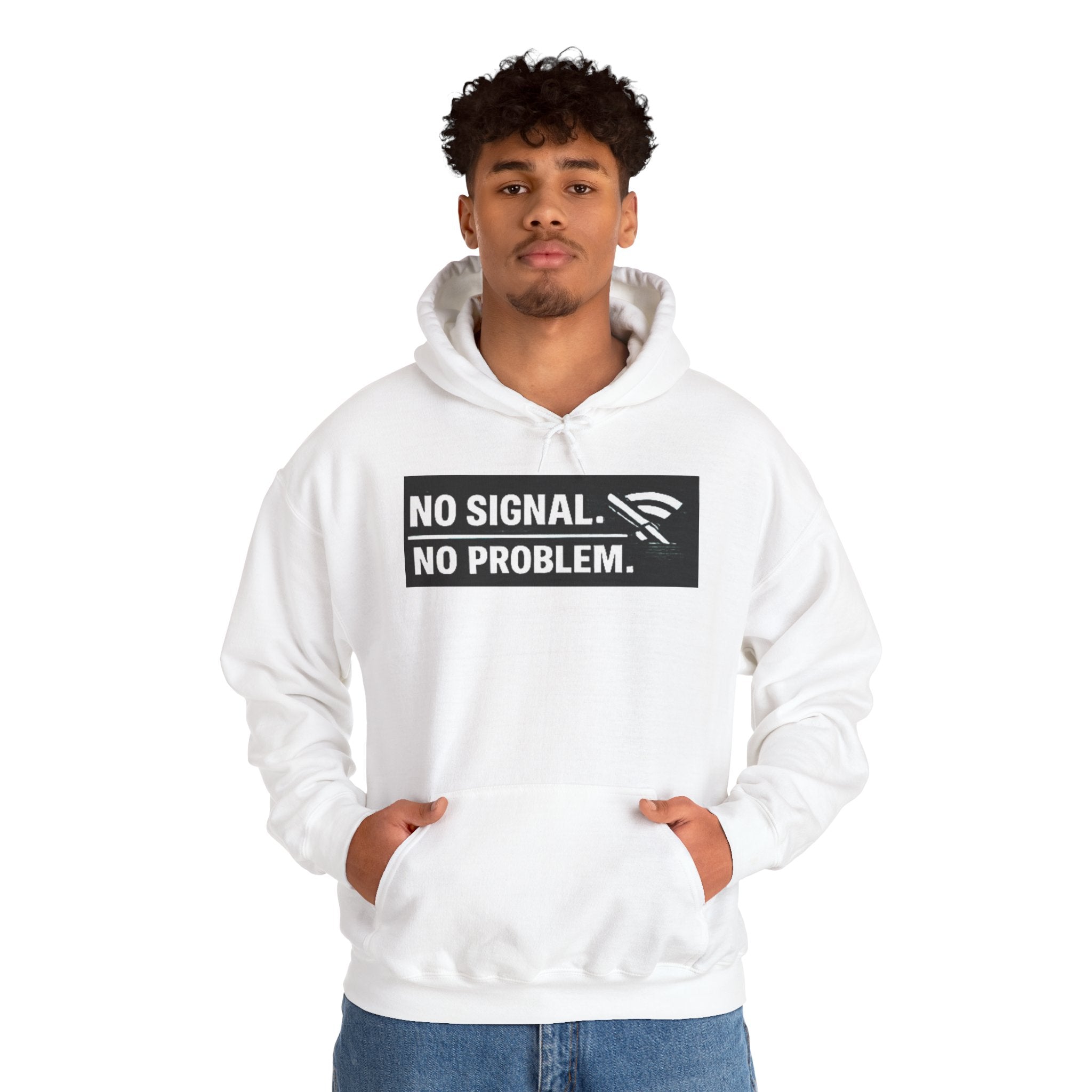 "No Signal, No Problem" IT Humor Unisex Heavy Blend™ Hoodie