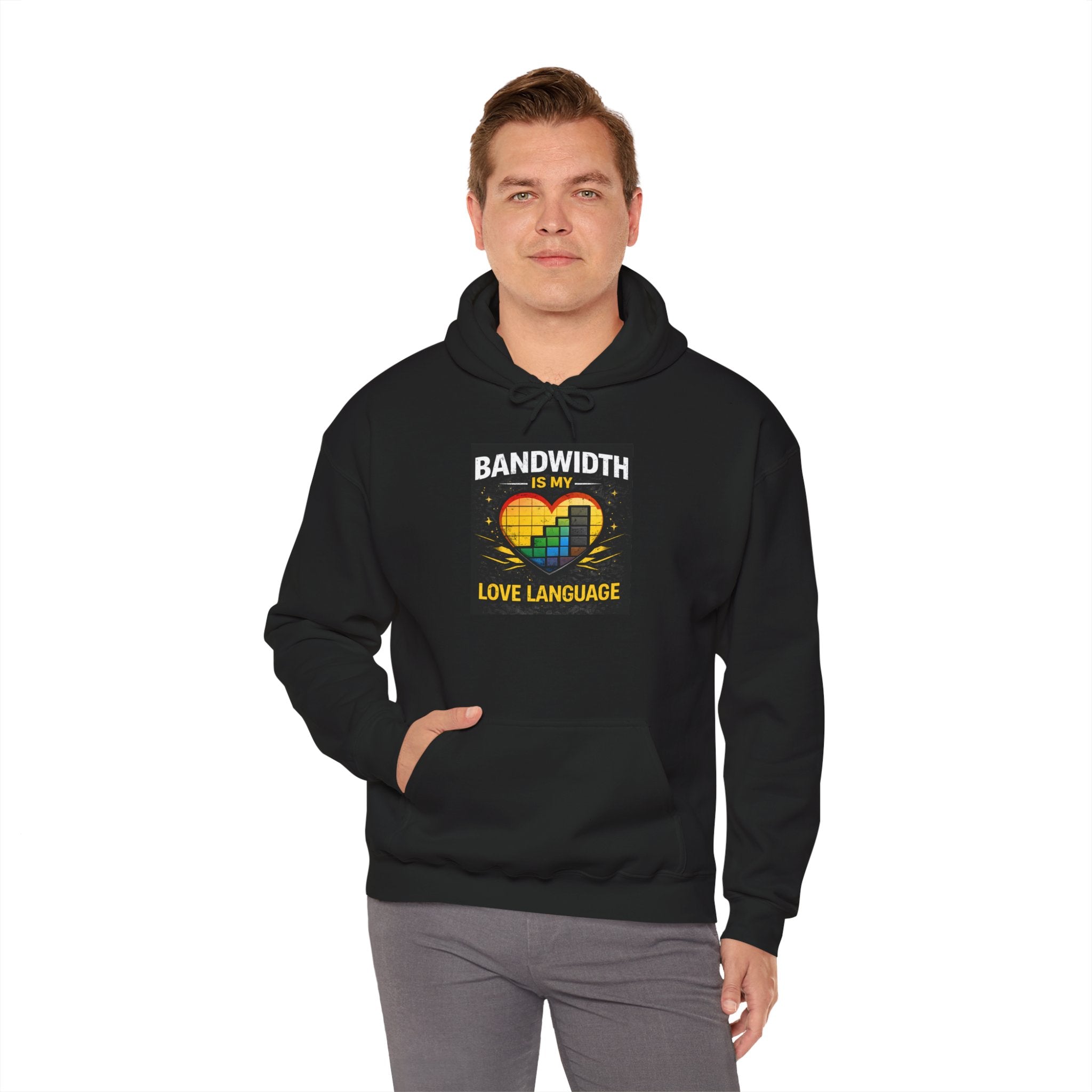 "Bandwidth is my Love Language" IT Humor Unisex Heavy Blend™ Hoodie