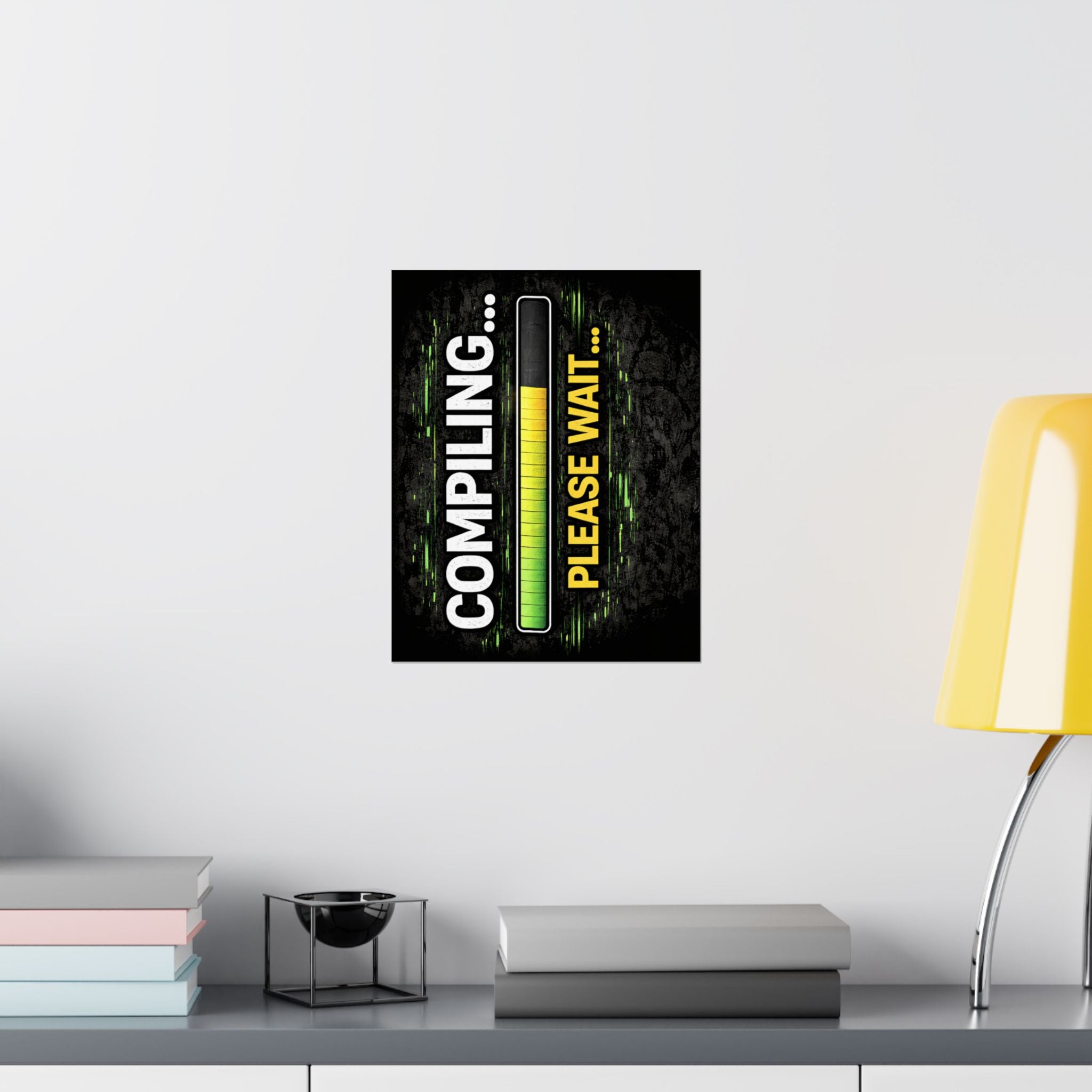 "Compiling... Please Wait" Tech Geek Humor Funny IT Matte Vertical Posters