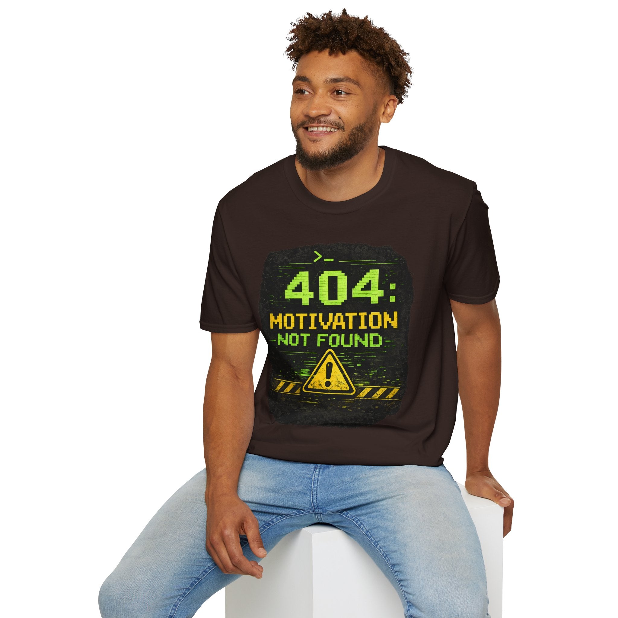 "404: Motivation Not Found" Funny IT Graphic Tee- Tech Humor T-Shirt