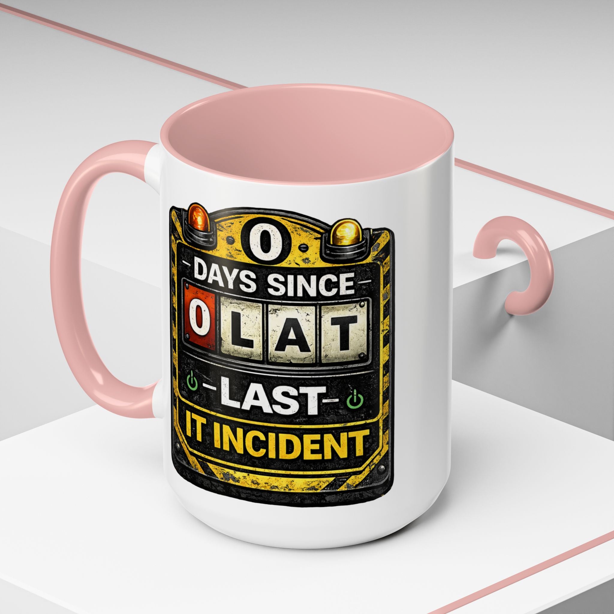 "0 Days Since Last IT Incident" IT Humor Accent Coffee Mug (11, 15oz)