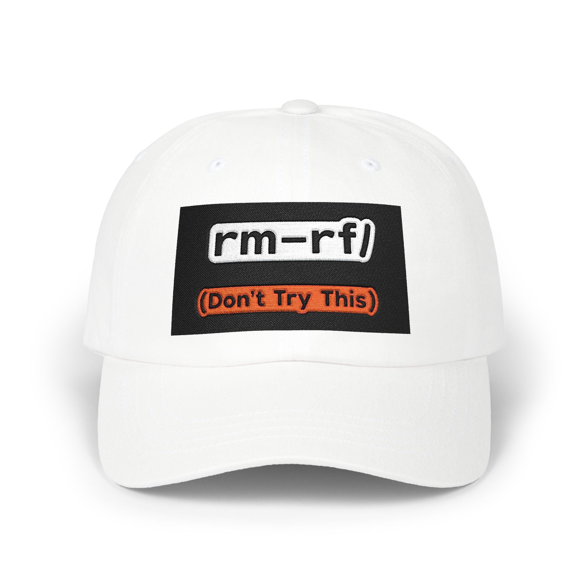 Classic Dad Cap – 'rm -rf (Don't Try This)' Embroidered Dad Hat