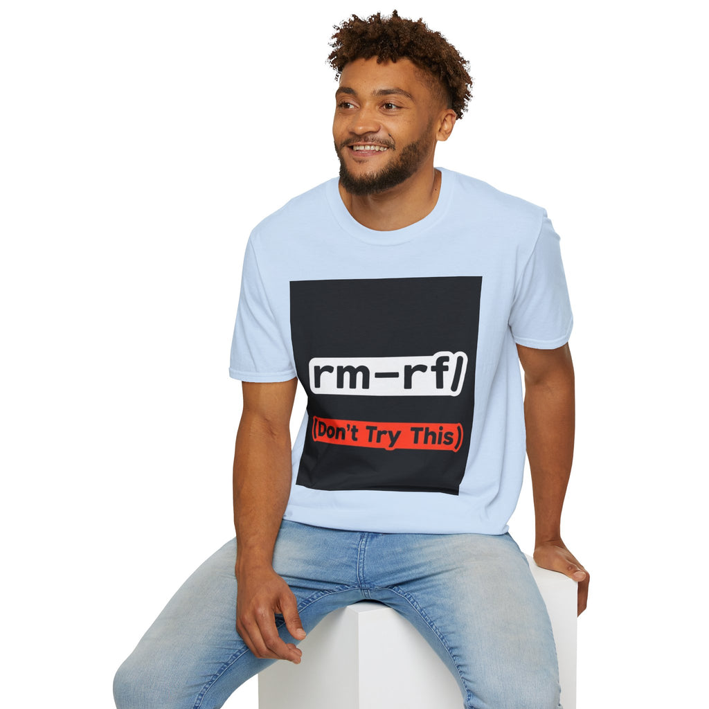 "rm -rf/ (Don't Try This)" Funny IT T-Shirt Hacker Tech Humor Command Tee