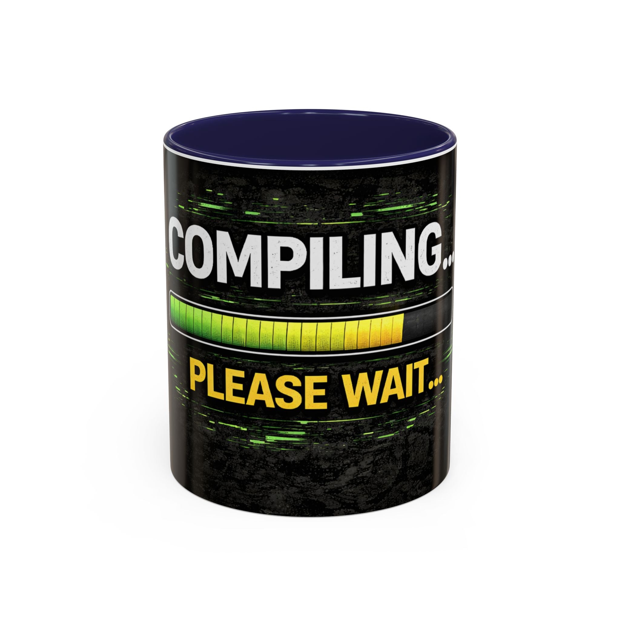 "Compiling, Please Wait" IT Humor Accent Coffee Mug (11, 15oz)