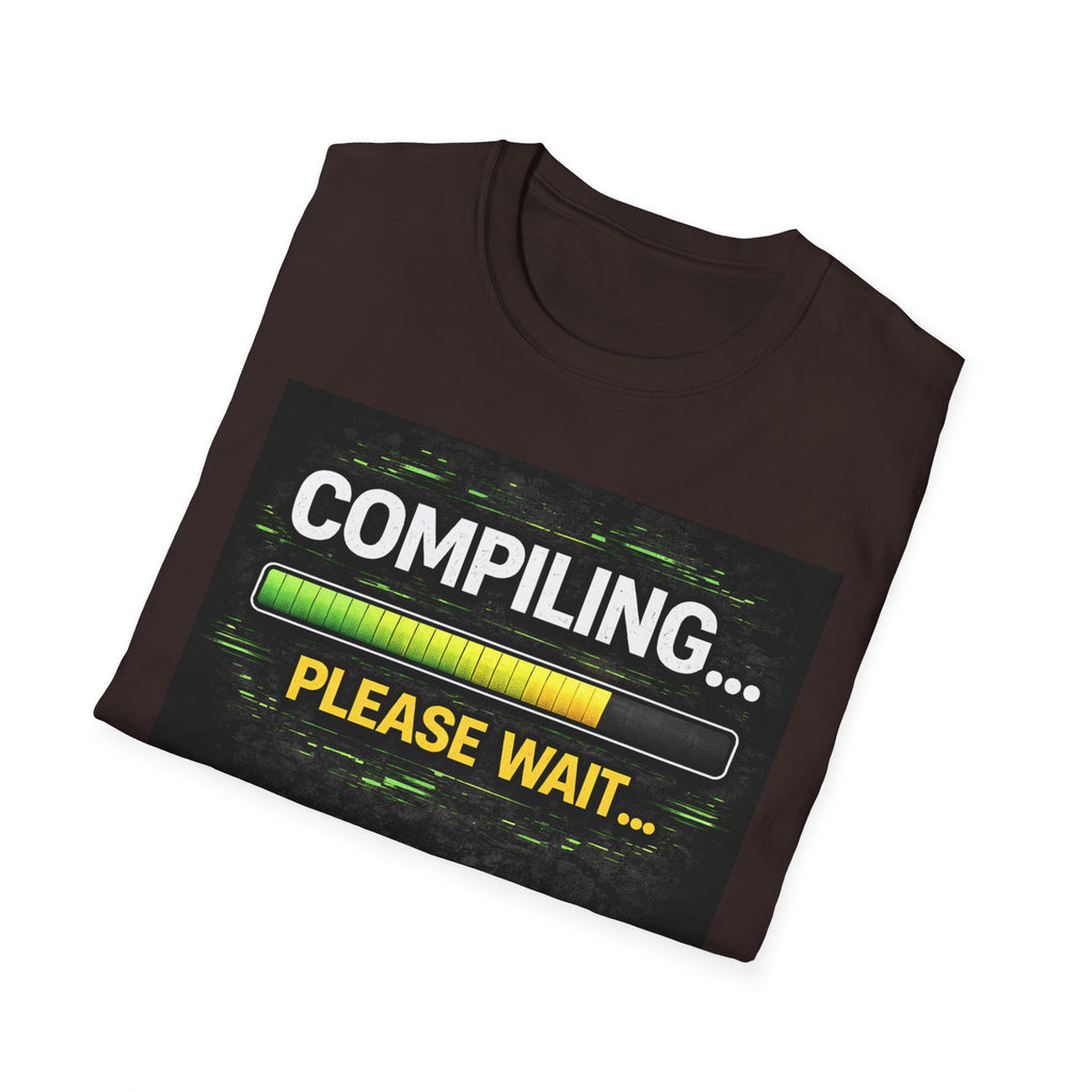 "Compiling... Please Wait" Programmer Loading Graphic Tee Funny IT Tech Humor T-Shirt