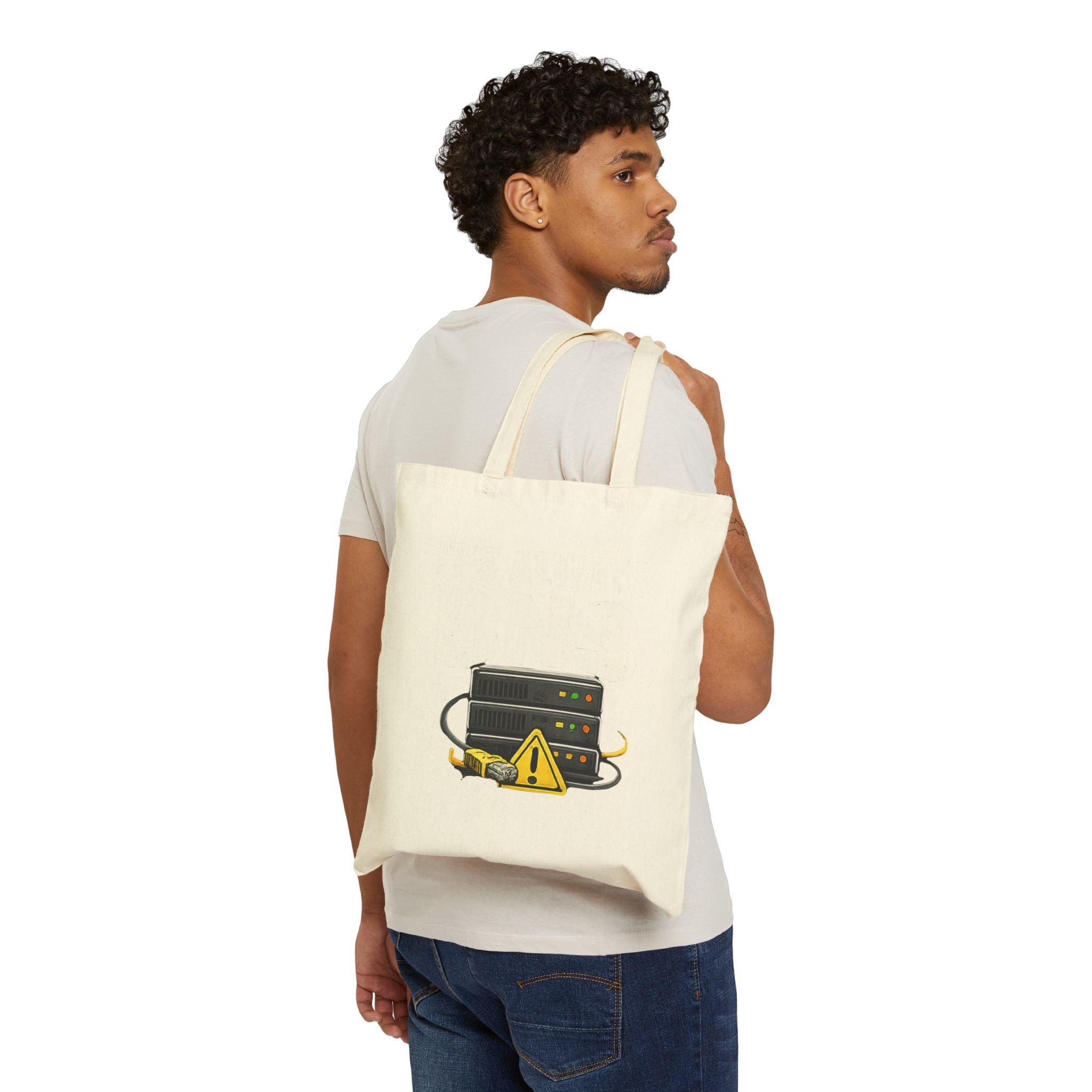 "It's Always DNS" Humorous IT Tote Bag — Techie Data Center Canvas Tote