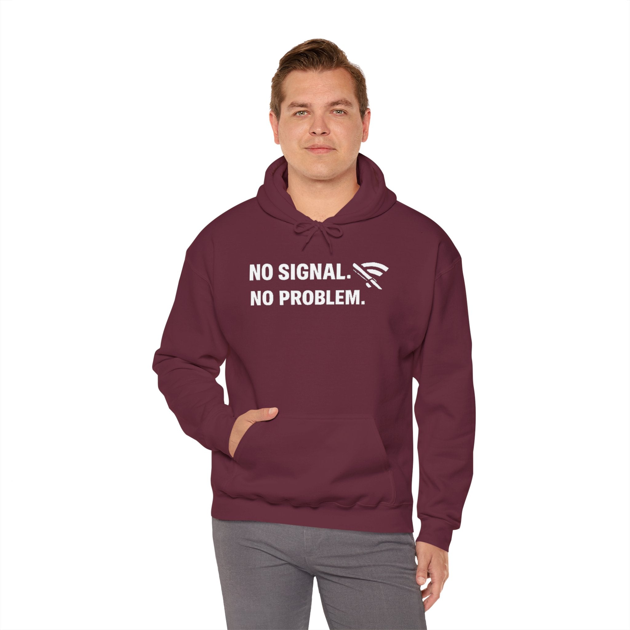 "No Signal, No Problem" IT Humor Unisex Heavy Blend™ Hoodie