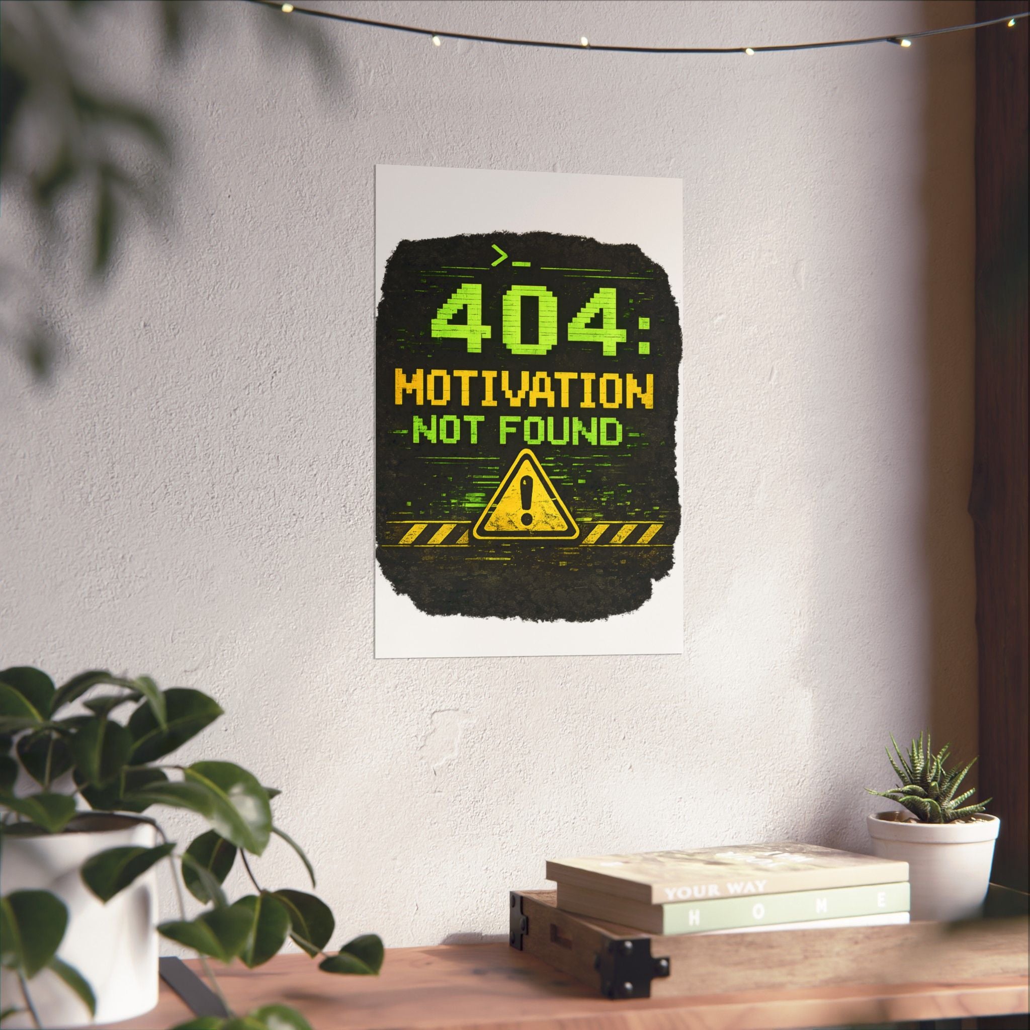 "Error 404 Motivation Not Found" Geek Tech Humor Funny IT Matte Vertical Posters
