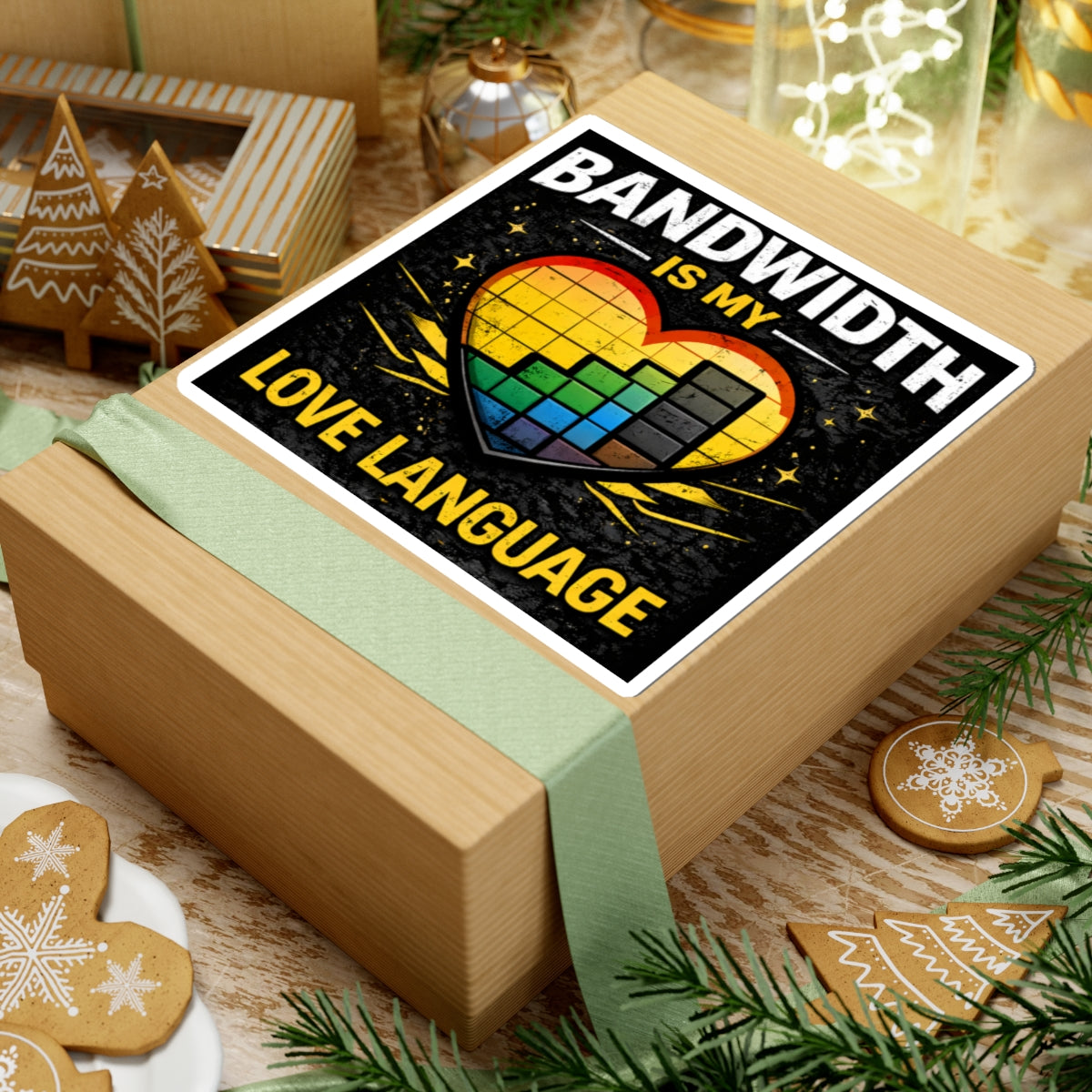 "Bandwidth is my Love Language" Geek Tech Humor Funny IT Kiss-Cut Stickers