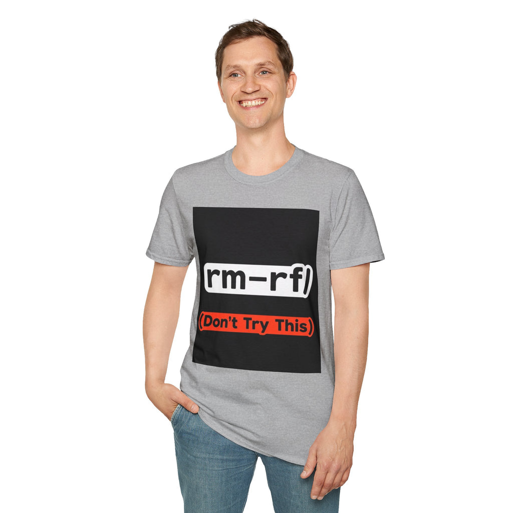"rm -rf/ (Don't Try This)" Funny IT T-Shirt Hacker Tech Humor Command Tee