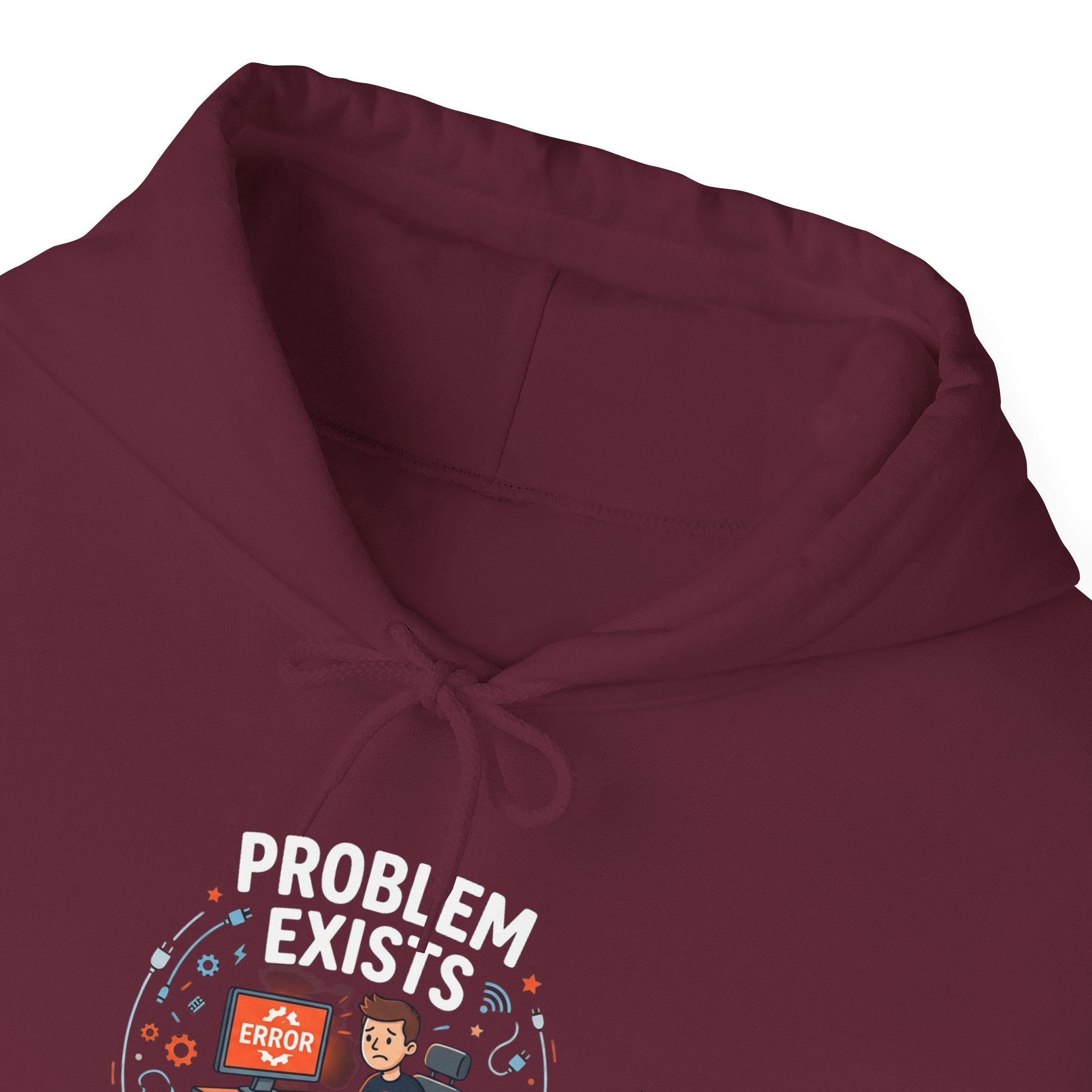 "Problem Exists Between the Chair & Keyboard" Tech Humor Graphic Hoodie