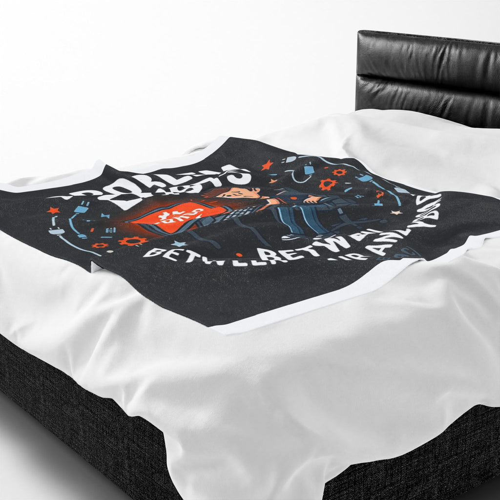 "Problem Exists Between The Chair & Keyboard" Tech Humor Funny IT Velveteen Plush Blanket