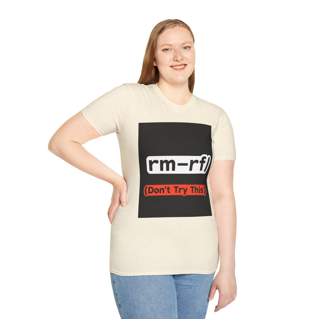 "rm -rf/ (Don't Try This)" Funny IT T-Shirt Hacker Tech Humor Command Tee