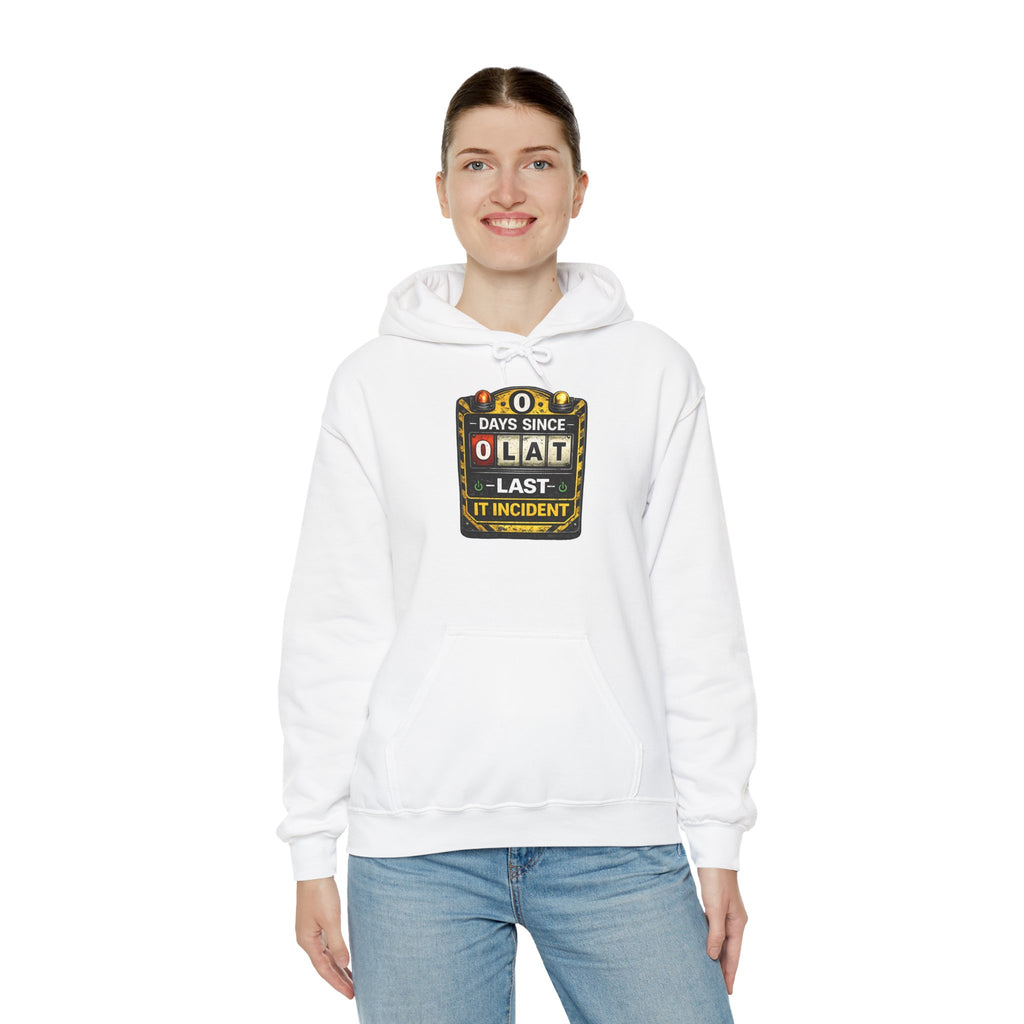 "0 Days Since Last IT Incident" Tech Humor Unisex Heavy Blend™ Hoodie