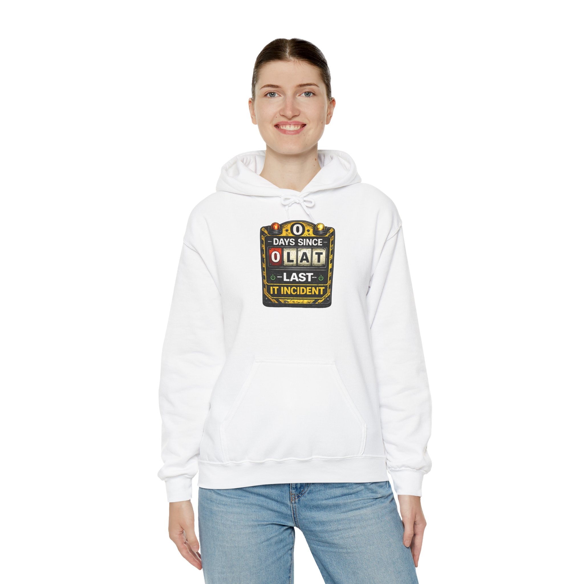 "0 Days Since Last IT Incident" Tech Humor Unisex Heavy Blend™ Hoodie