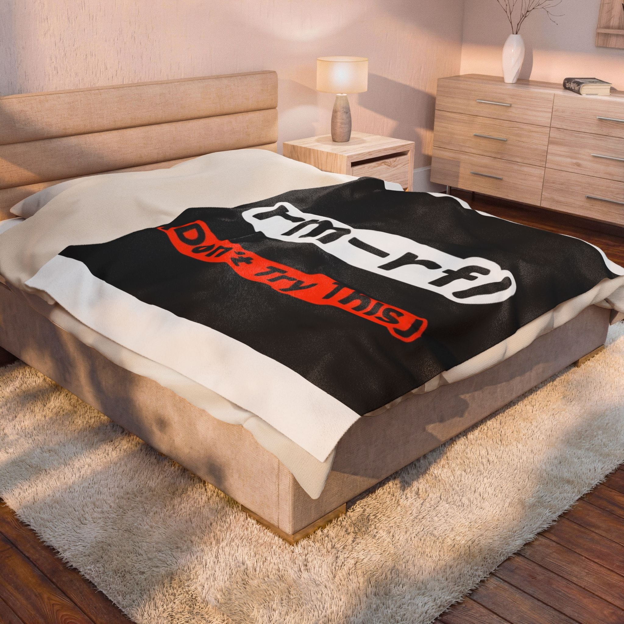 "rm -rf/ (Don't Try This)" Tech Humor Funny IT Velveteen Plush Blanket
