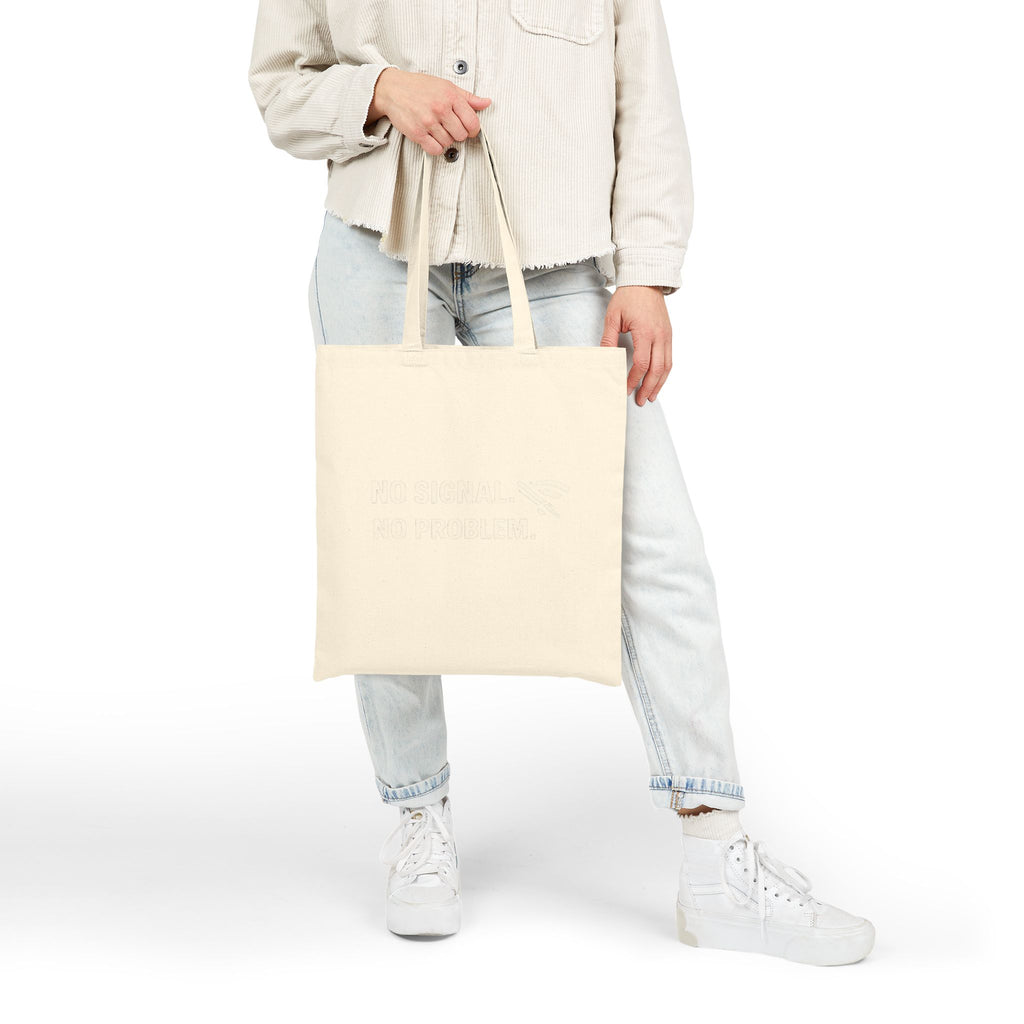 "No Signal No Problem" Funny IT Tech Humor Canvas Tote Bag