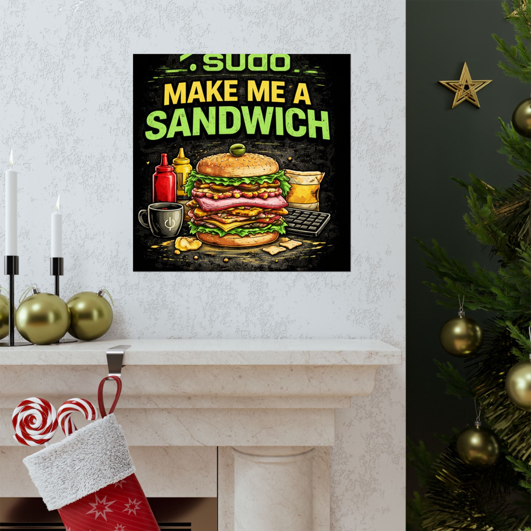 ">.Sudo Make Me A Sandwich" Geek Tech Humor Funny IT Matte Vertical Posters