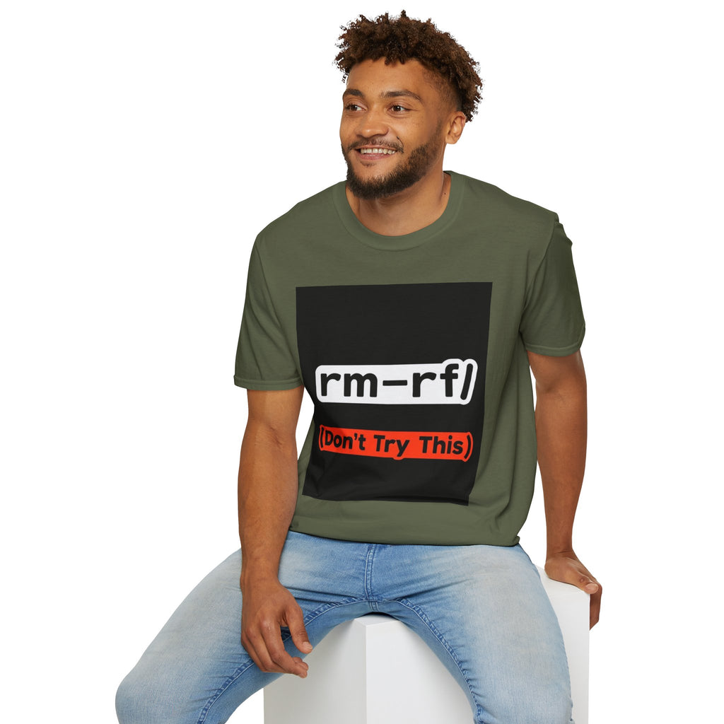 "rm -rf/ (Don't Try This)" Funny IT T-Shirt Hacker Tech Humor Command Tee