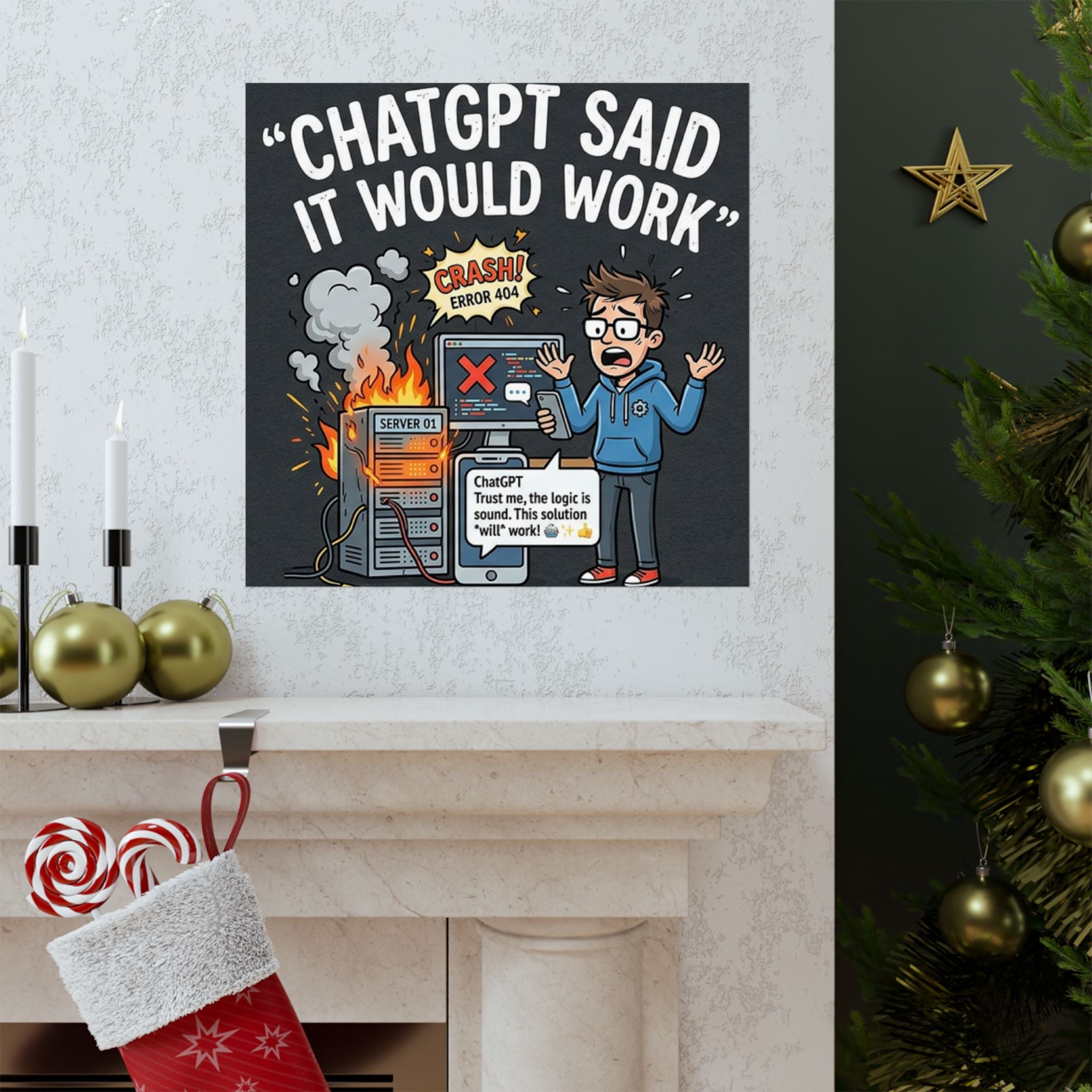 "ChatGPT Said It Would Work" Tech Humor Funny IT Matte Vertical Poster