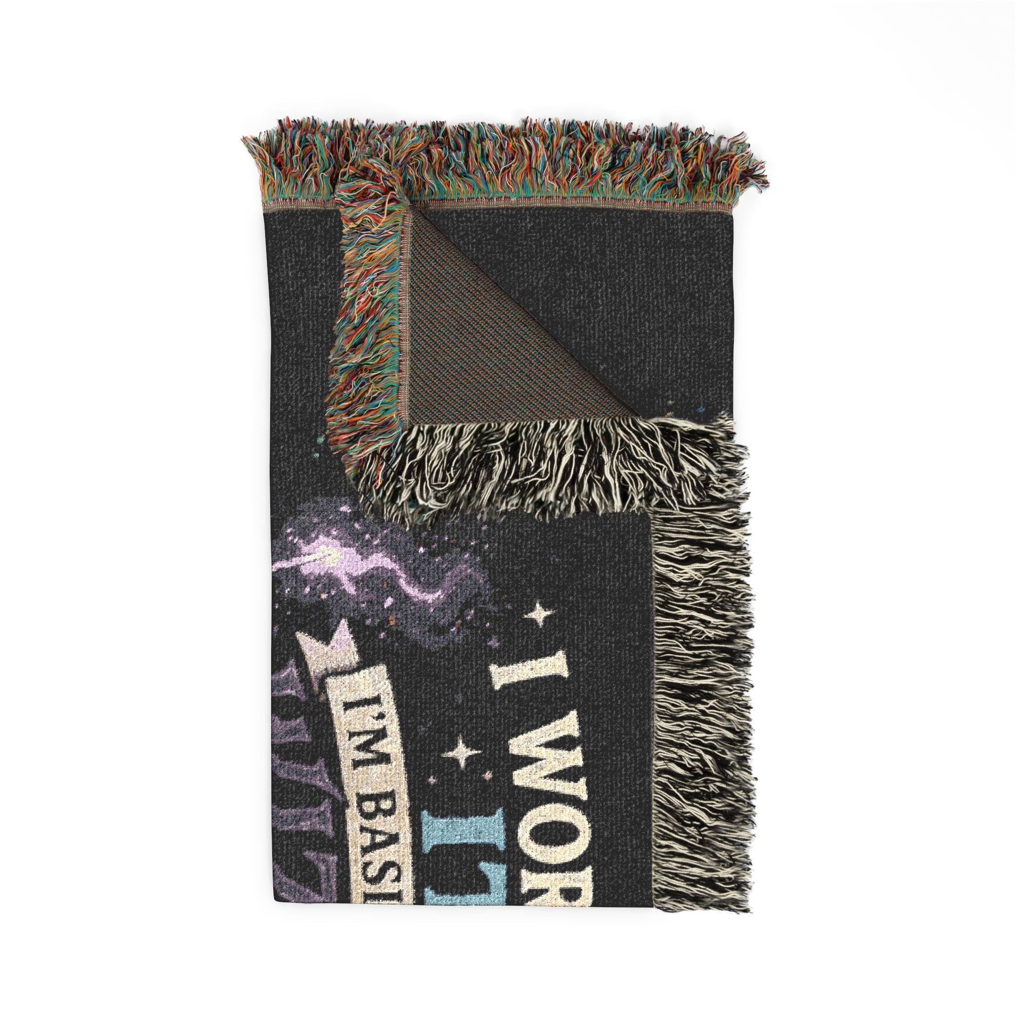 "I Work In IT... I'm Basically A Wizard" Funny IT Tech Humor Woven Blanket Funny IT Tech