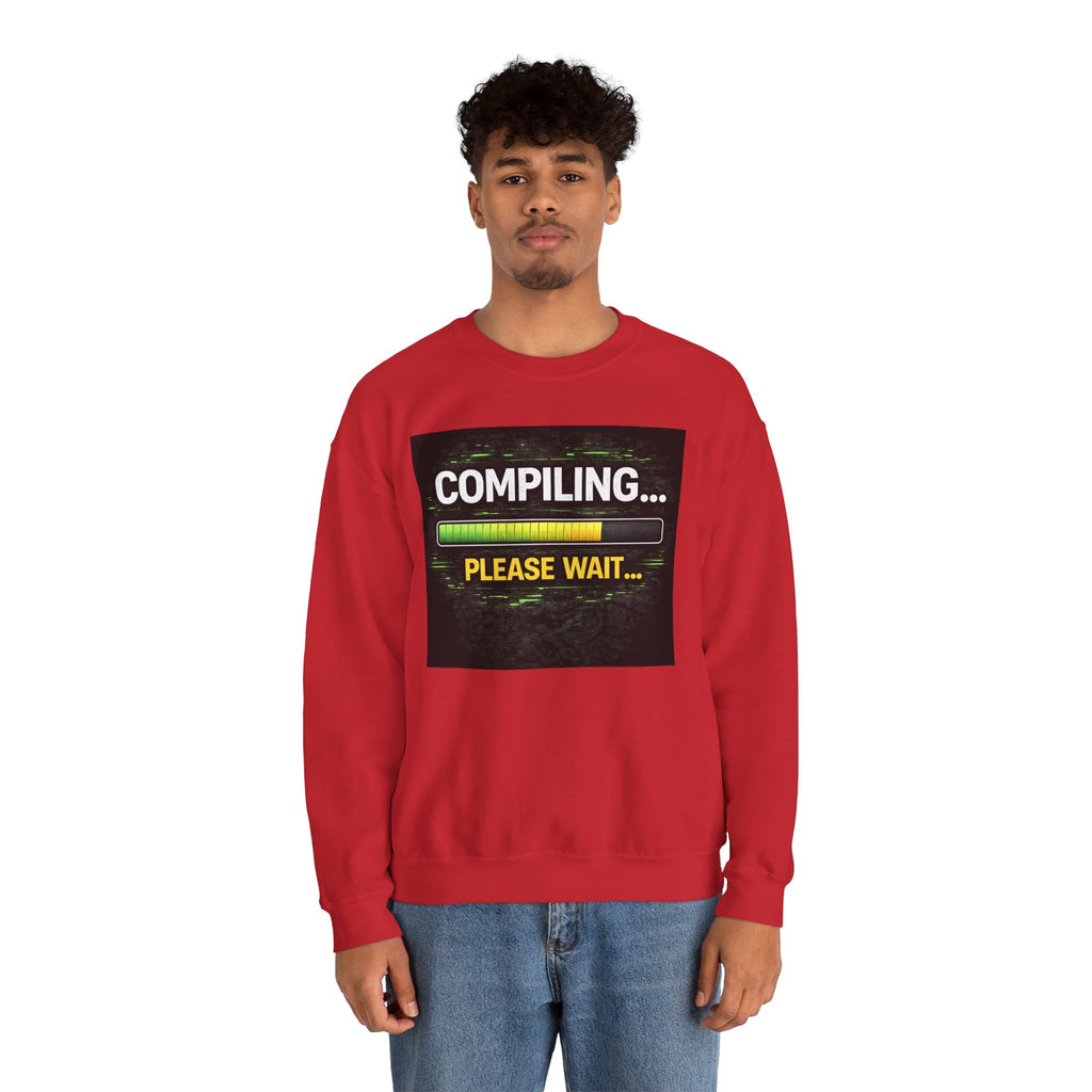 "Compiling... Please Wait" Tech Humor Crewneck Sweatshirt