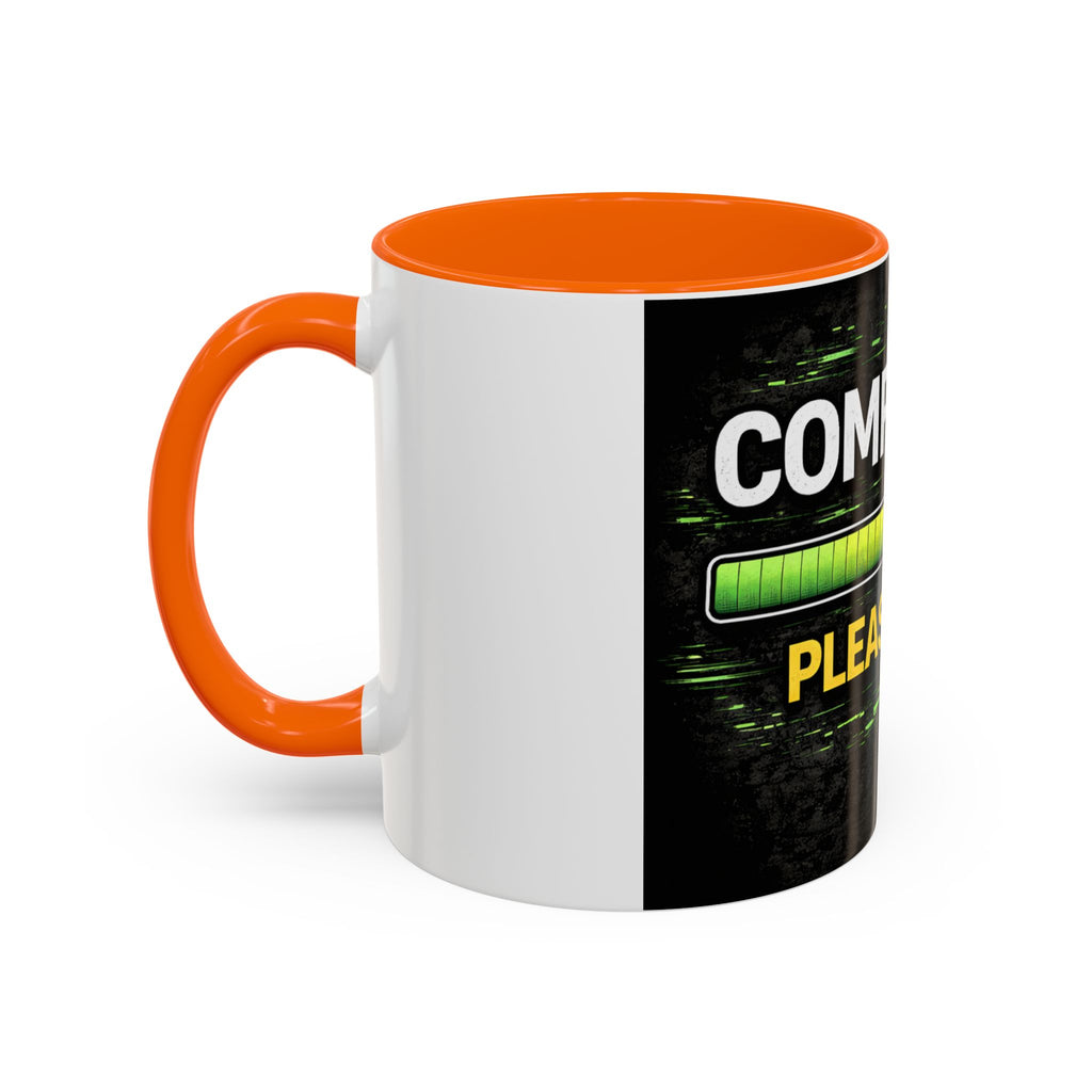 "Compiling, Please Wait" IT Humor Accent Coffee Mug (11, 15oz)