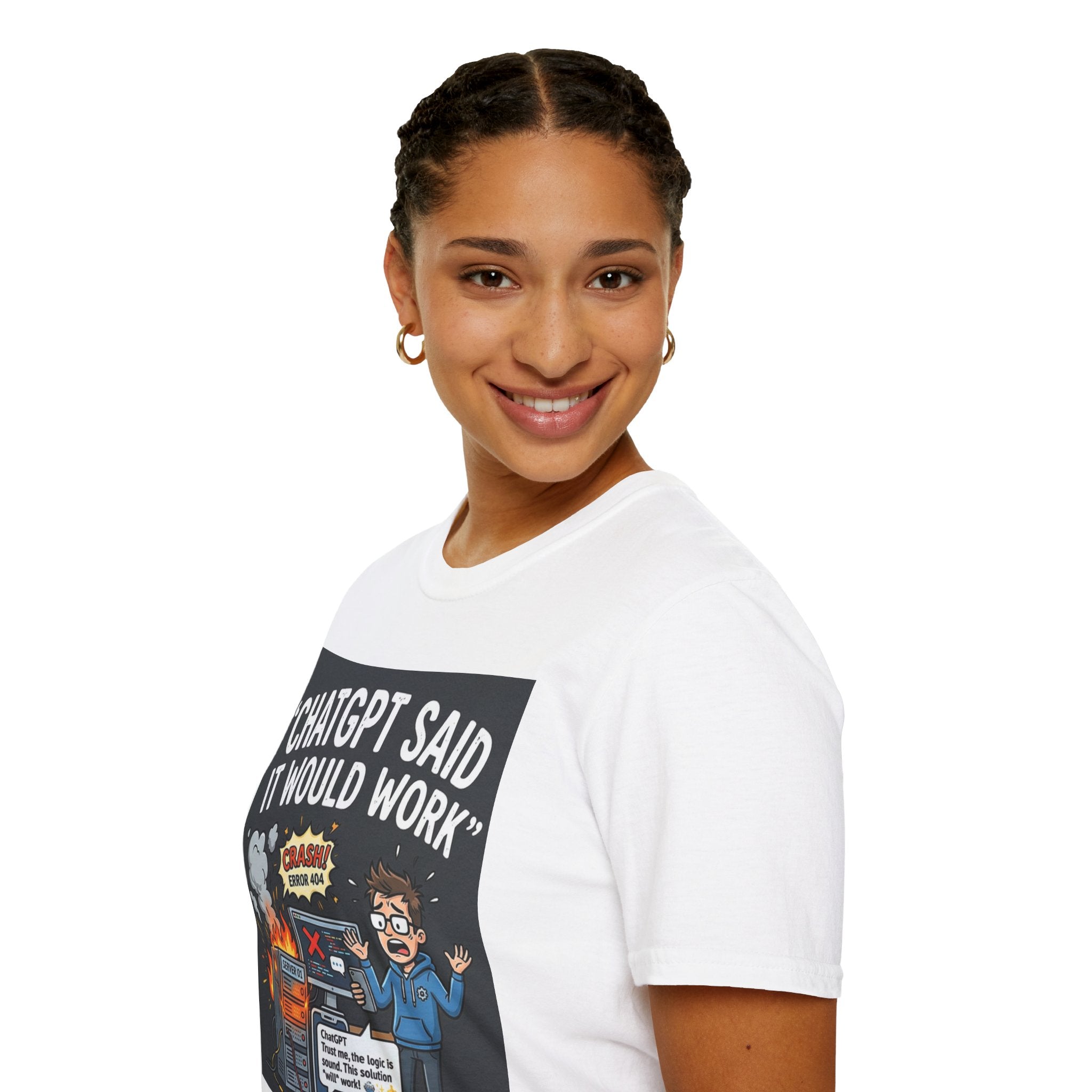 "ChatGPT Said It Would Work" Funny IT T-Shirt Programmer Tech Humor Tee